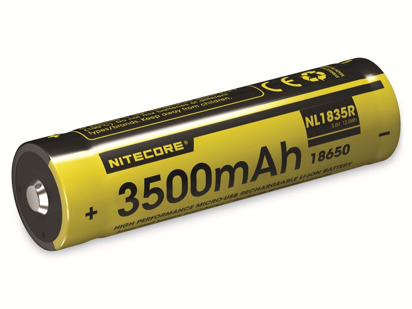 NITECORE Li-Ion-Akku Typ 18650, NL1835R, 3,6V/3500mAh