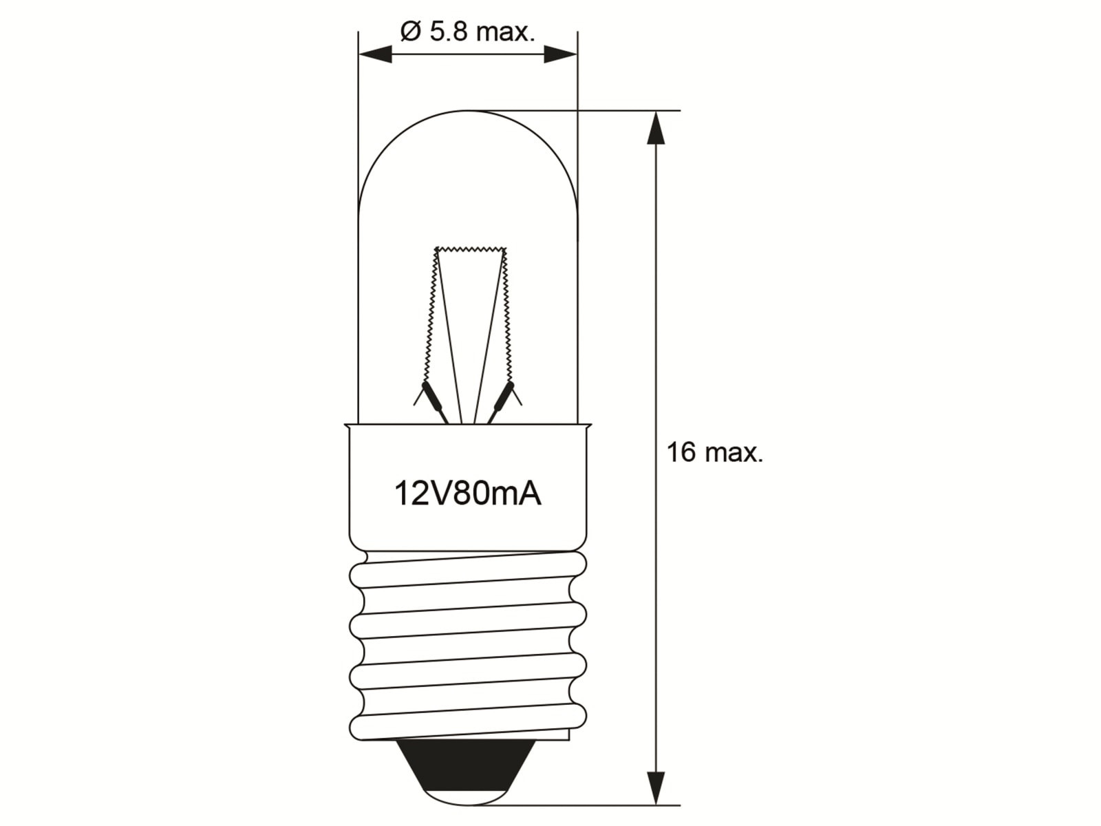 GOOBAY Röhrenlampe, 9521, T5, E5,5, 12 V, 1 W