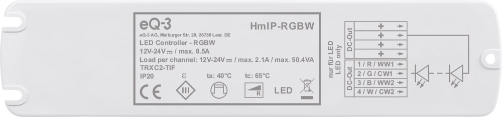 HOMEMATIC IP 157662A0, LED Controller RGBW