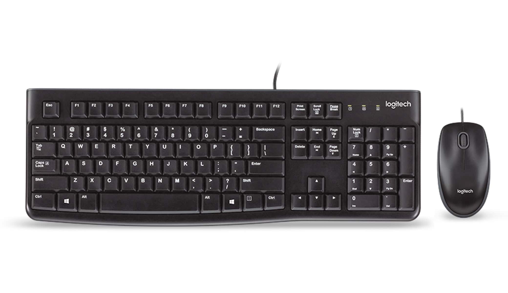 LOGITECH USB-Tastatur- und Maus-Set MK120, schwarz