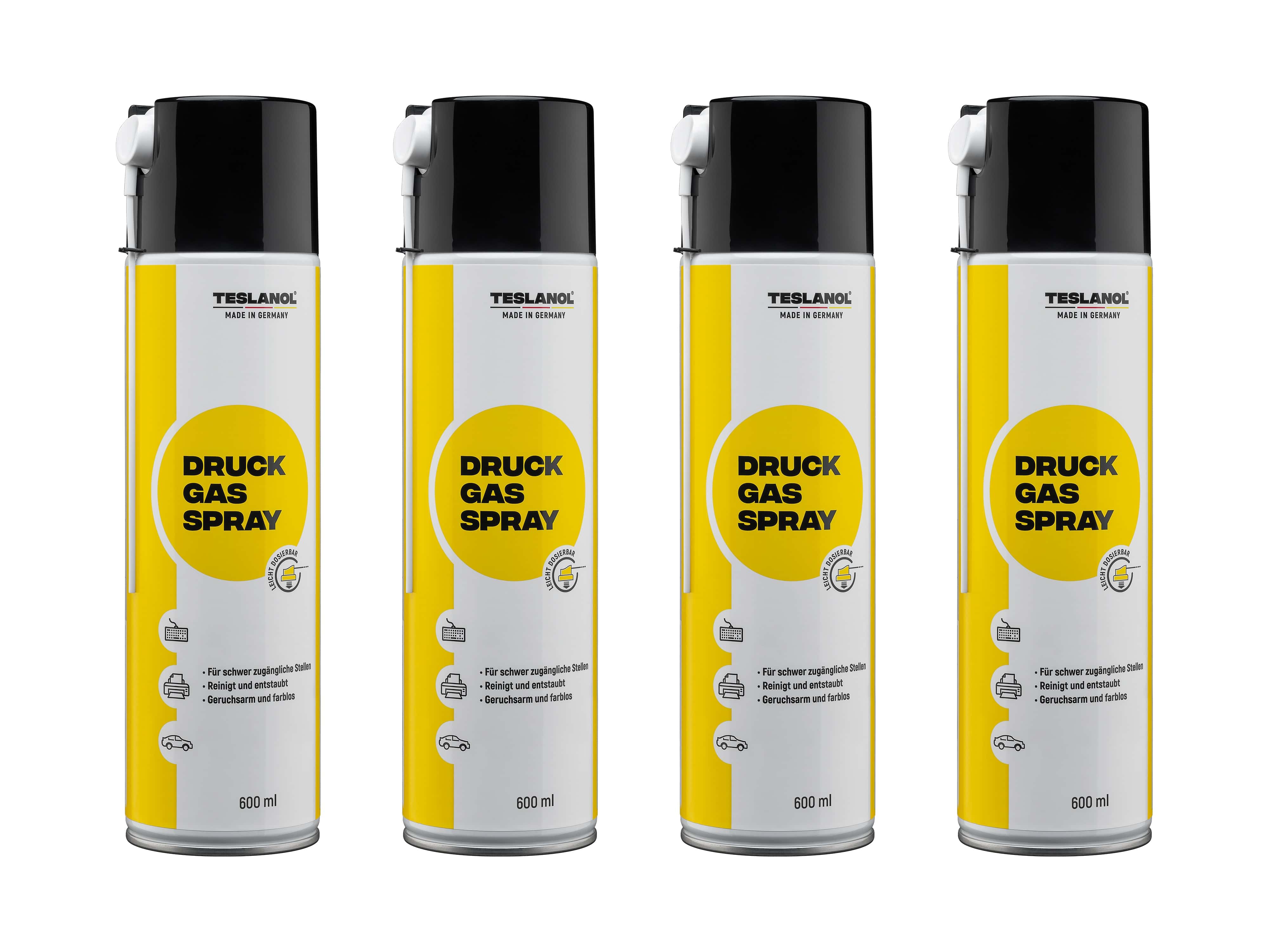 TESLANOL Druckluftspray 49752, 600 ml, 4 Stück