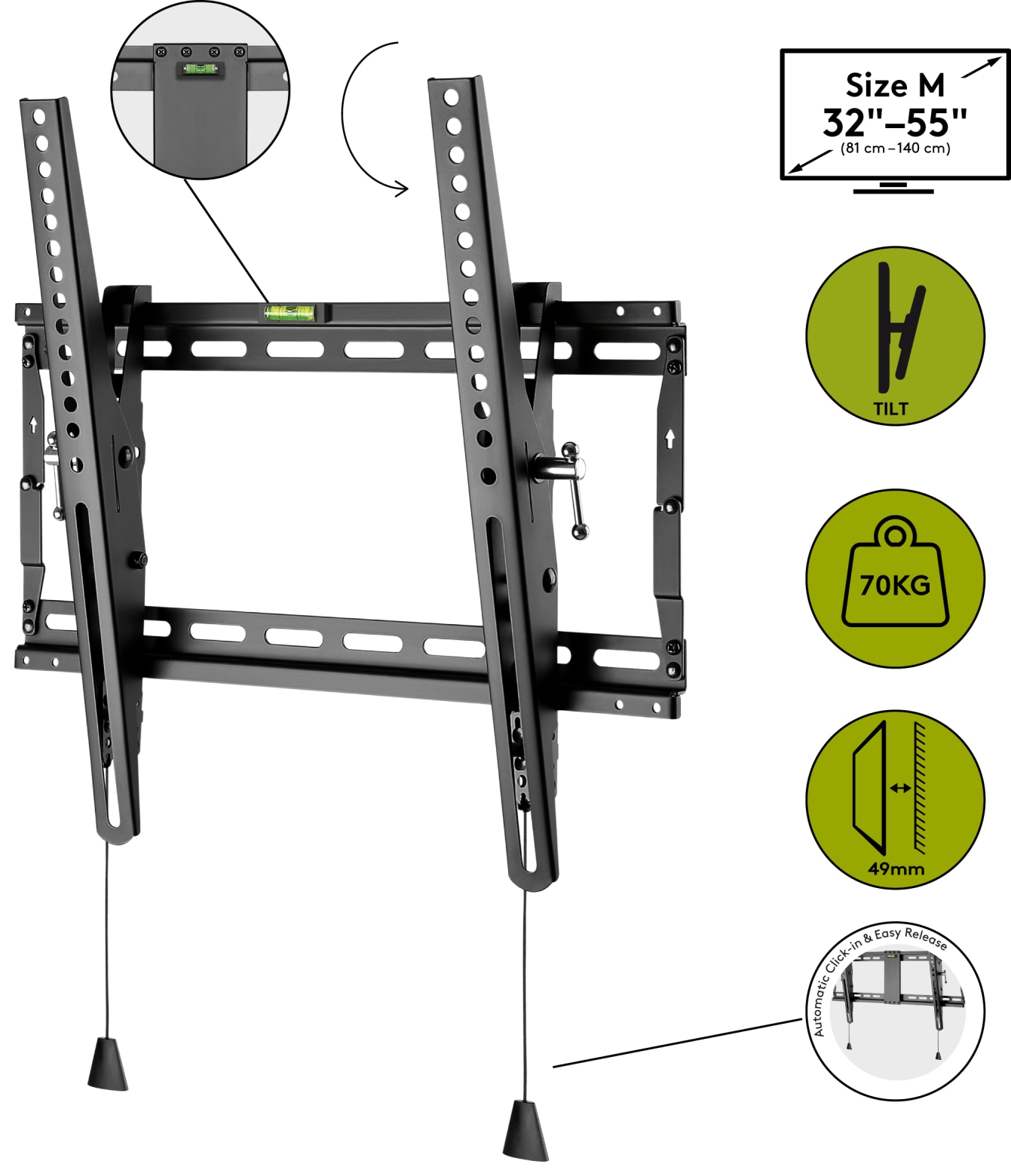 GOOBAY TV-Wandhalter Pro TILT M, 32...55" (81...140 cm), 12° neigbar