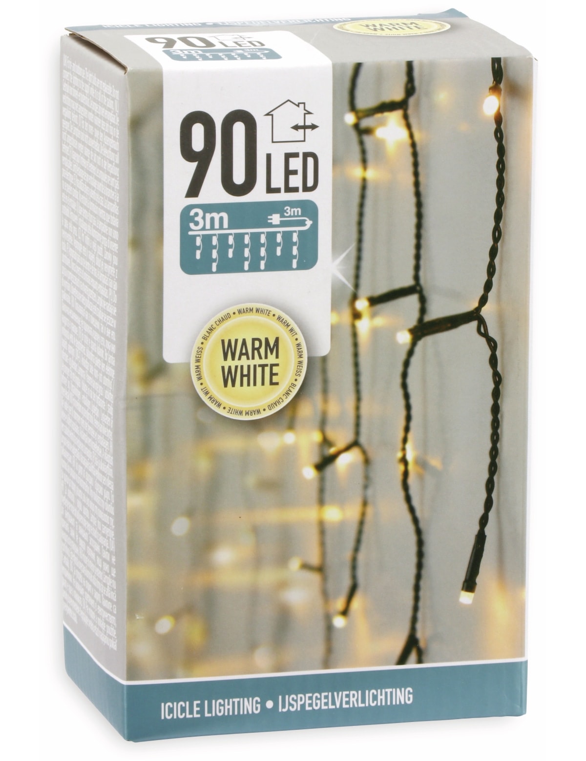 LED-Lichterkette Vorhang, 90 LEDs, warmweiß, 230V~, IP44, 3 m