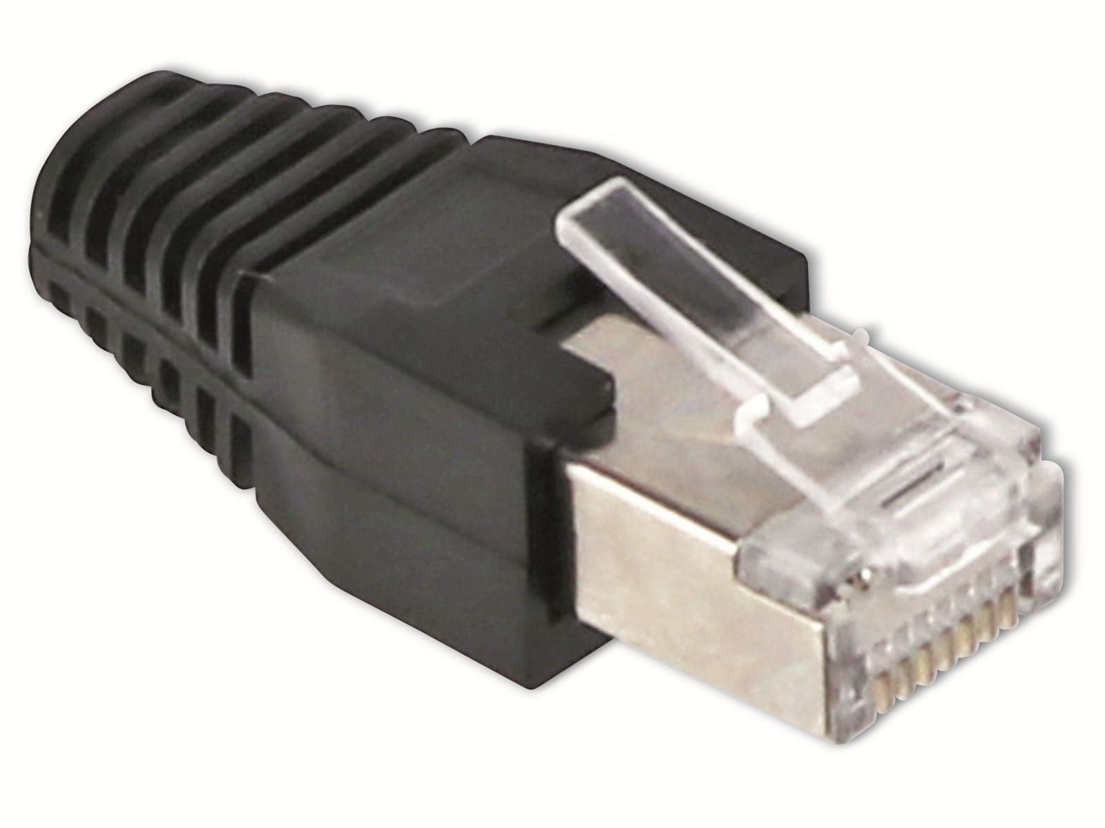 S-IMPULS CAT.6 RJ45-Stecker mit Führungskamm, schwarz, 10 Stück