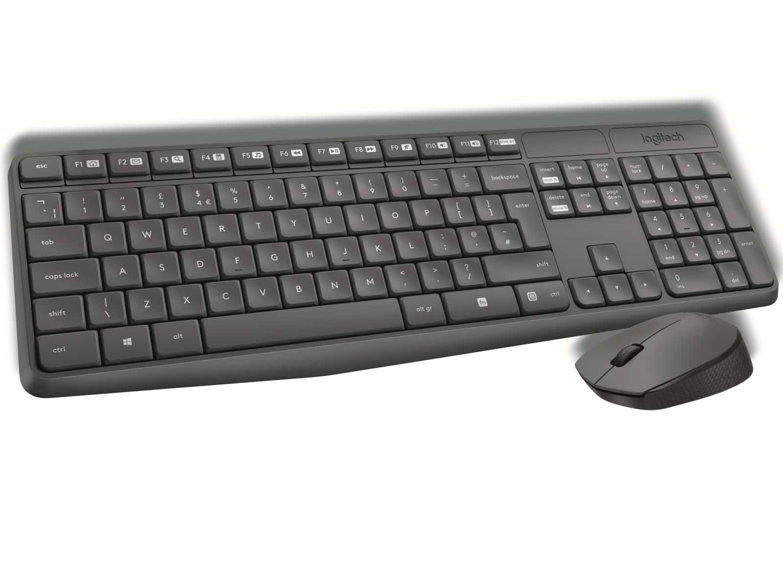 LOGITECH Tastatur- und Maus-Set MK235, Wireless, anthrazit