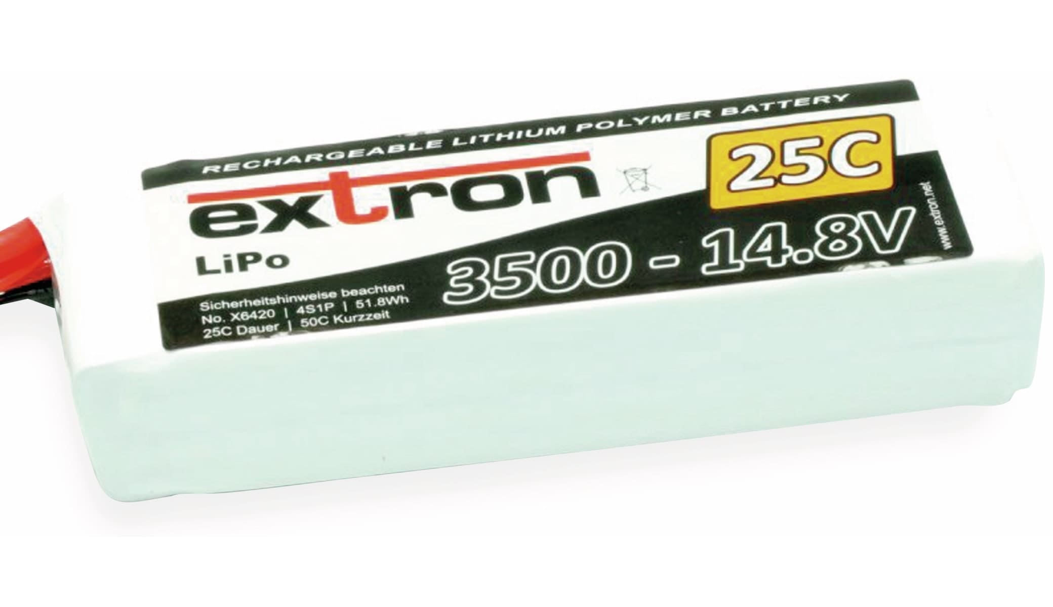 EXTRON Modellbau-Akkupack X2, LiPo, 14,8 V-/3500 mAh