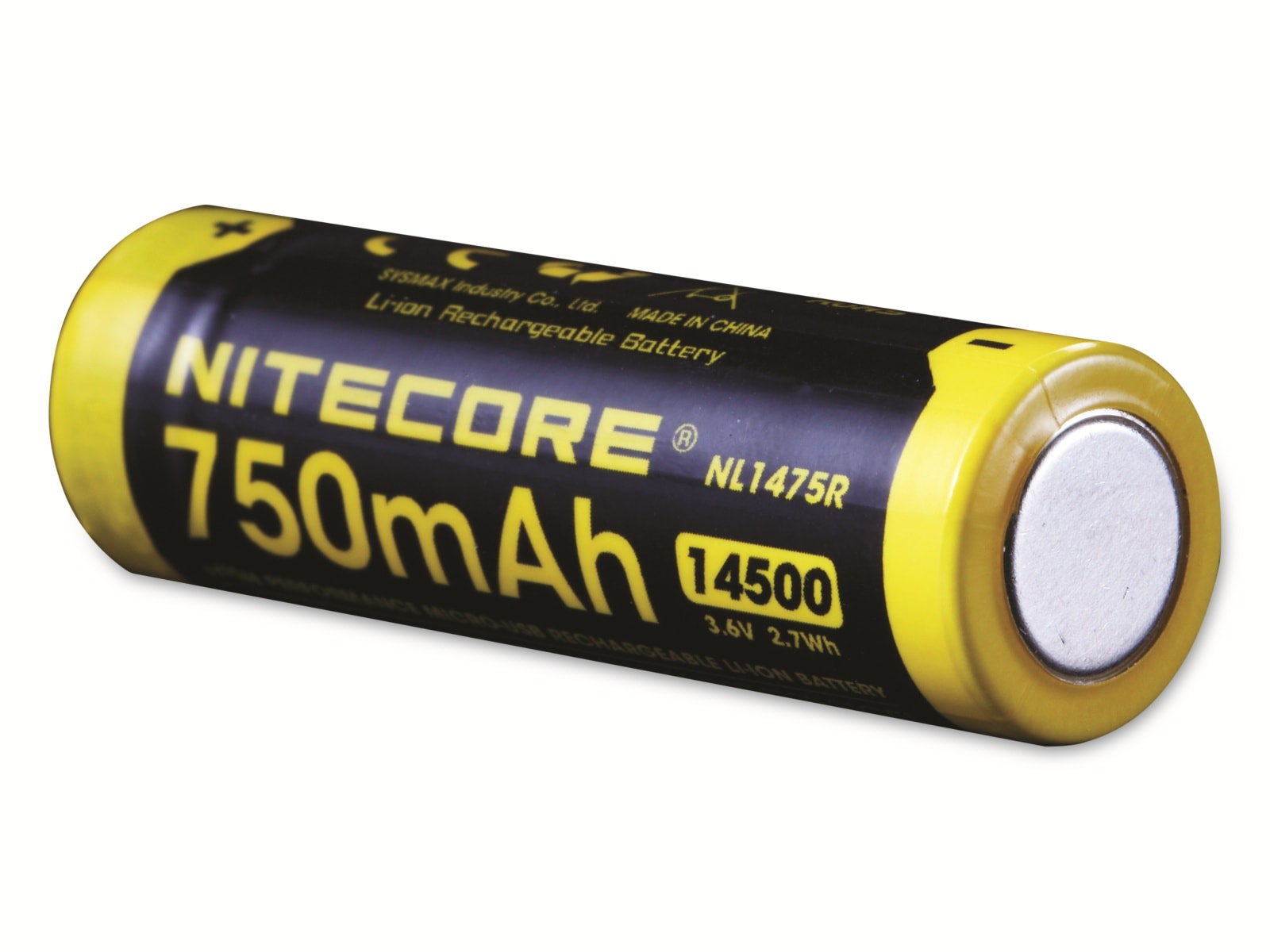 NITECORE Li-Ion-Akku Typ 14500R, NL1475R, 3,7V/750mAh