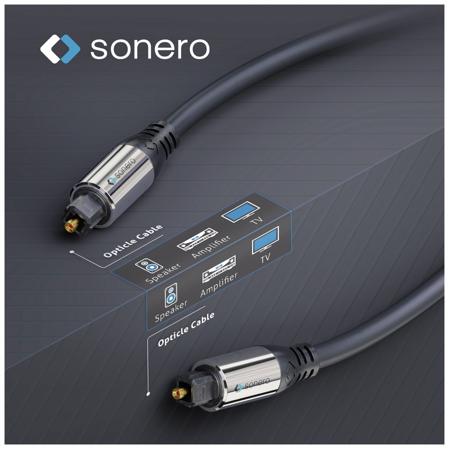 SONERO Lichtleiter-Kabel, 10 m, schwarz