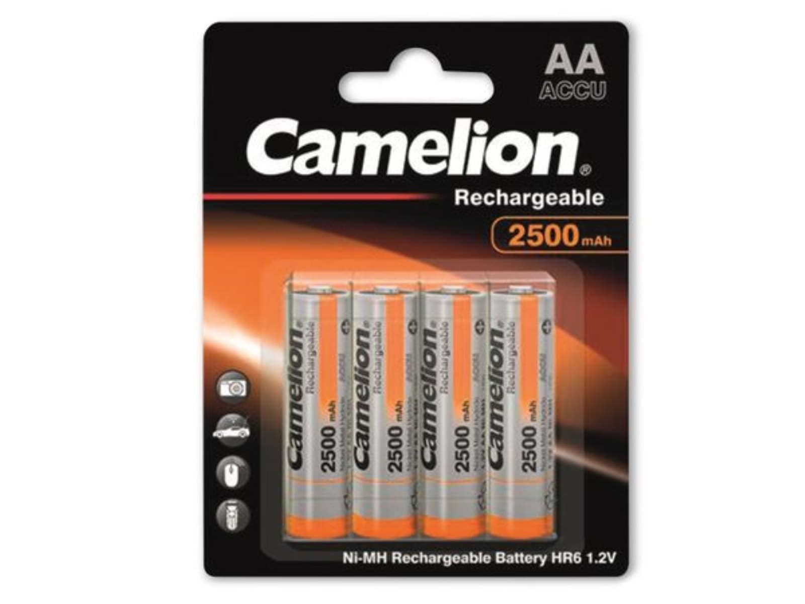 CAMELION NiMH-Mignon-Akku 2500 mAh, 4 Stück, mit Batterienbox