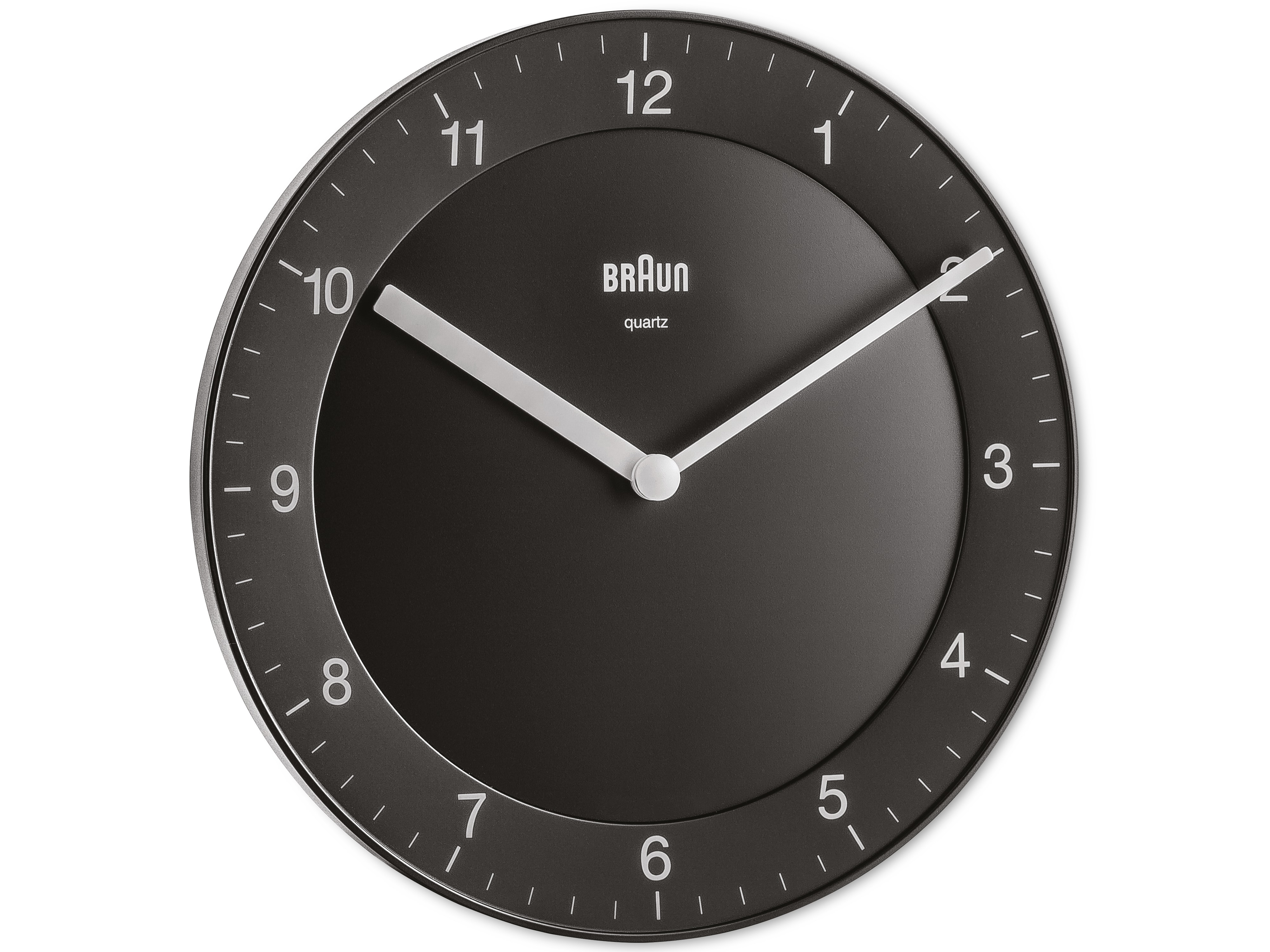 BRAUN Quarz-Wanduhr 67076, schwarz