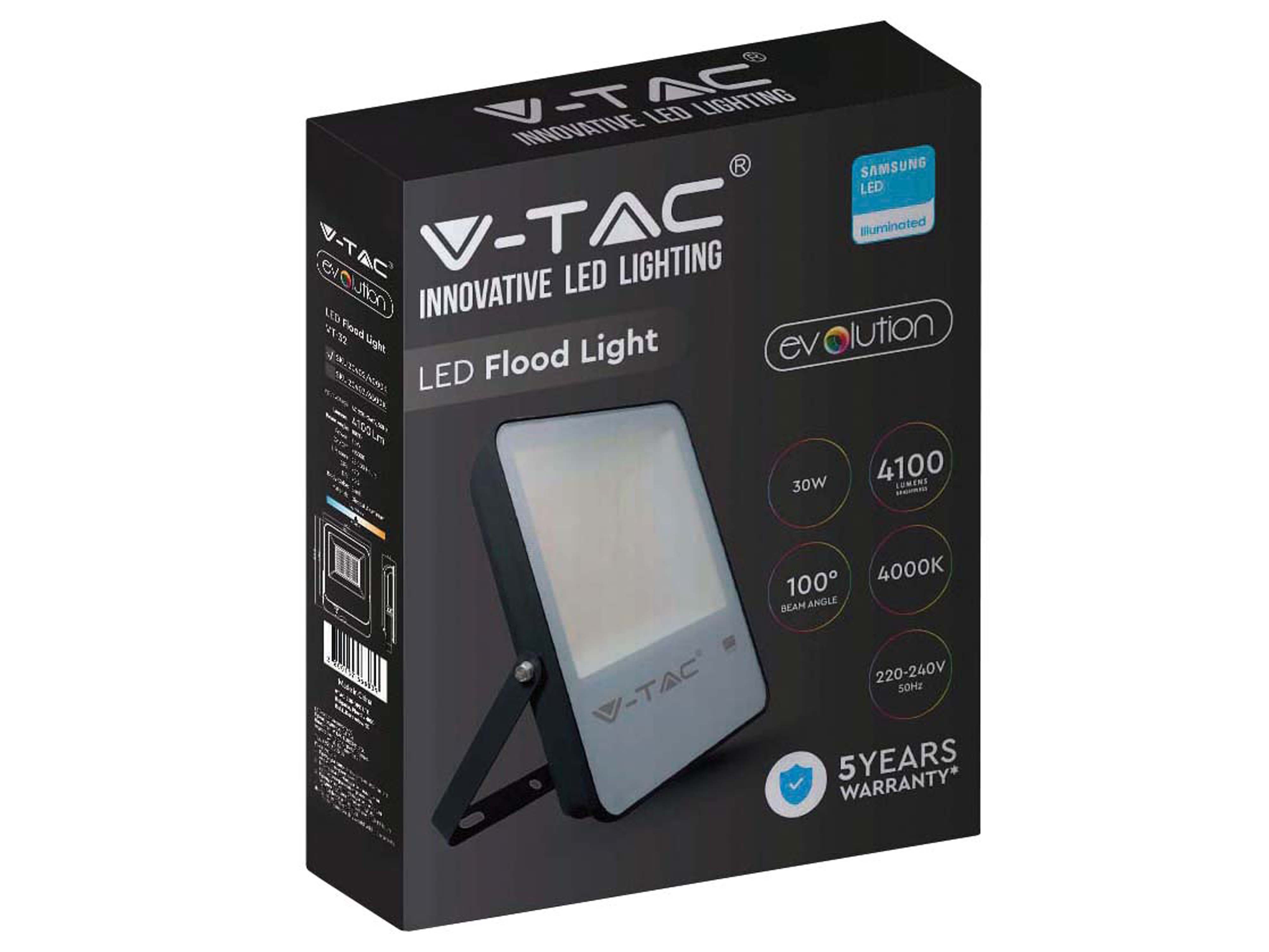 V-TAC LED-Fluter VT-52, High Lumen, 50 W, 6850 lm, 6500 K