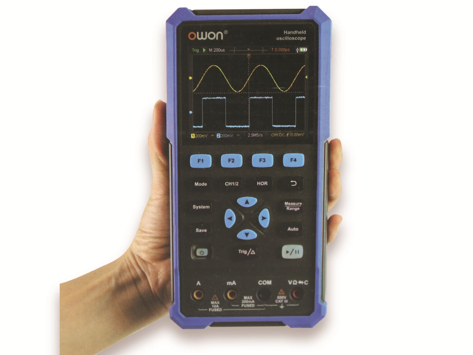 OWON LCD-Oszilloskop mit Multimeter, HDS242, 2-Kanal, 40 MHz