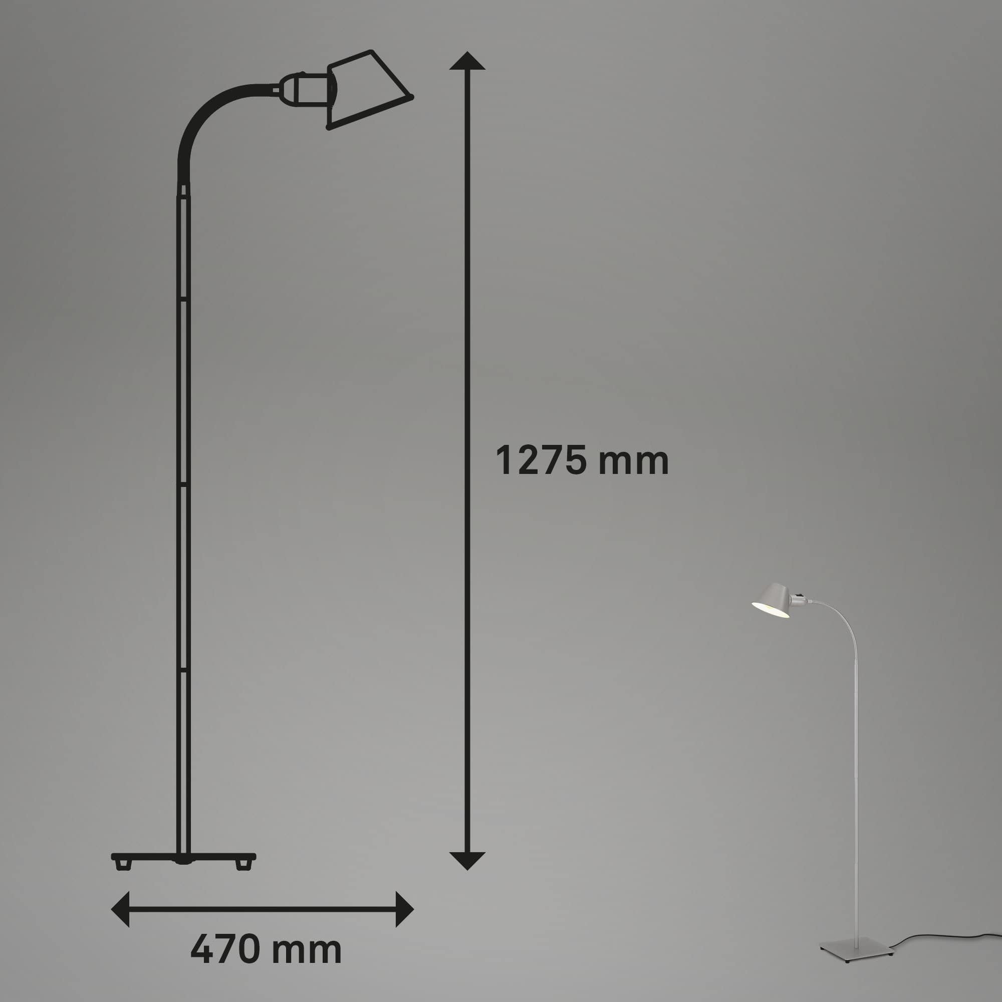 BRILONER Stehleuchte 1407014 chrom-matt, für E27