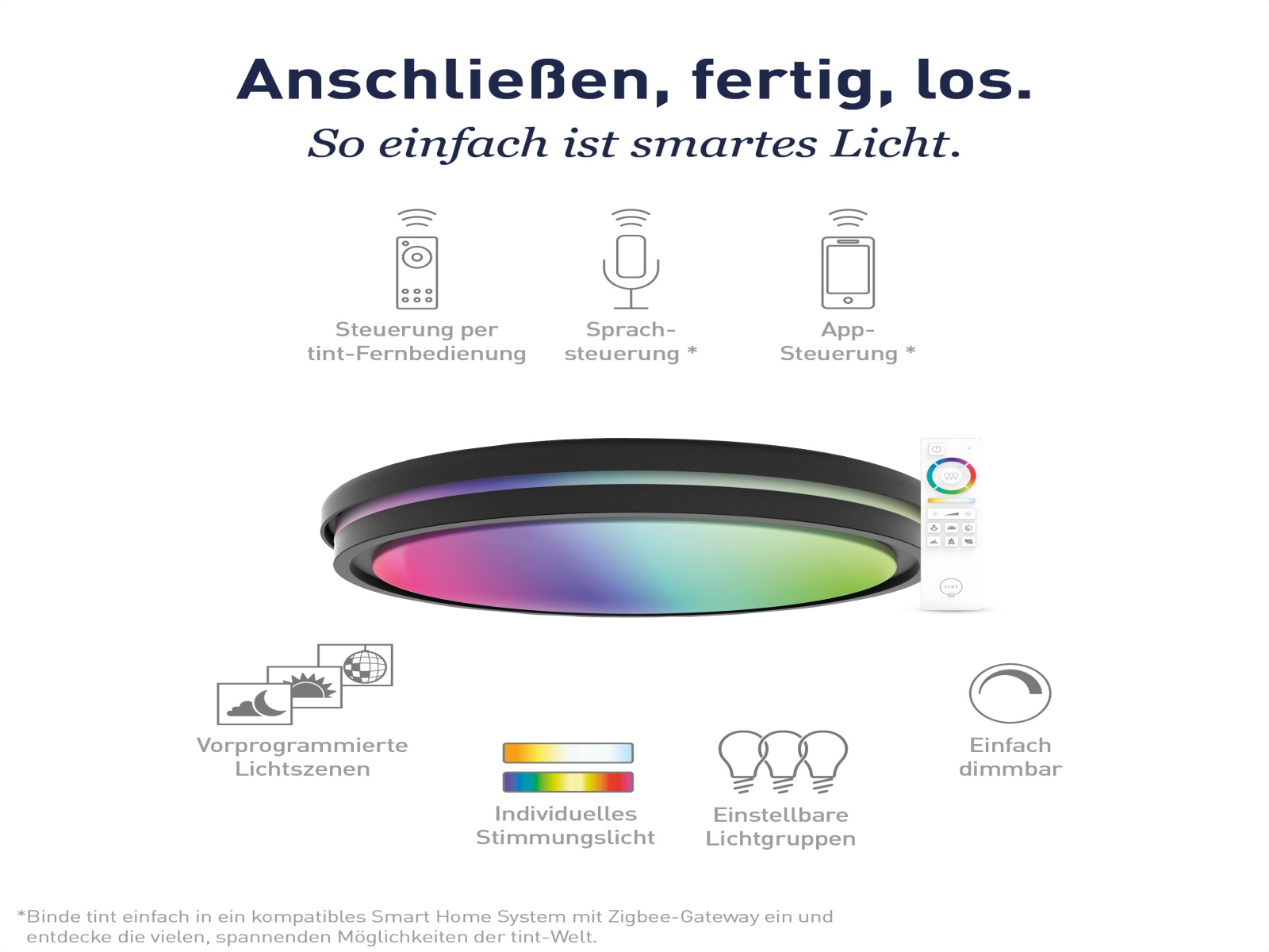 TINT Müller-Licht LED-Deckenleuchte, Kea, Ø 52 cm, RGB