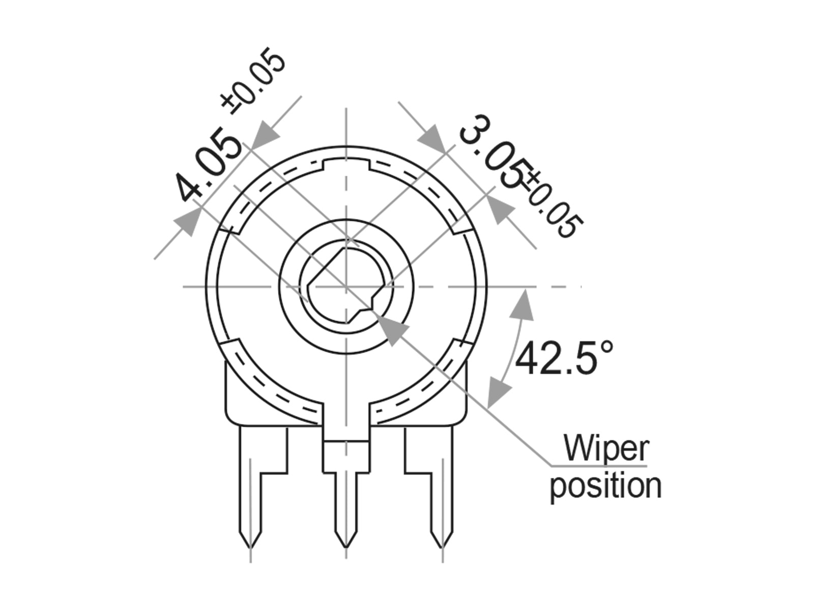 PIHER Potentiometer PT-15NH05, 1 MΩ, stehend