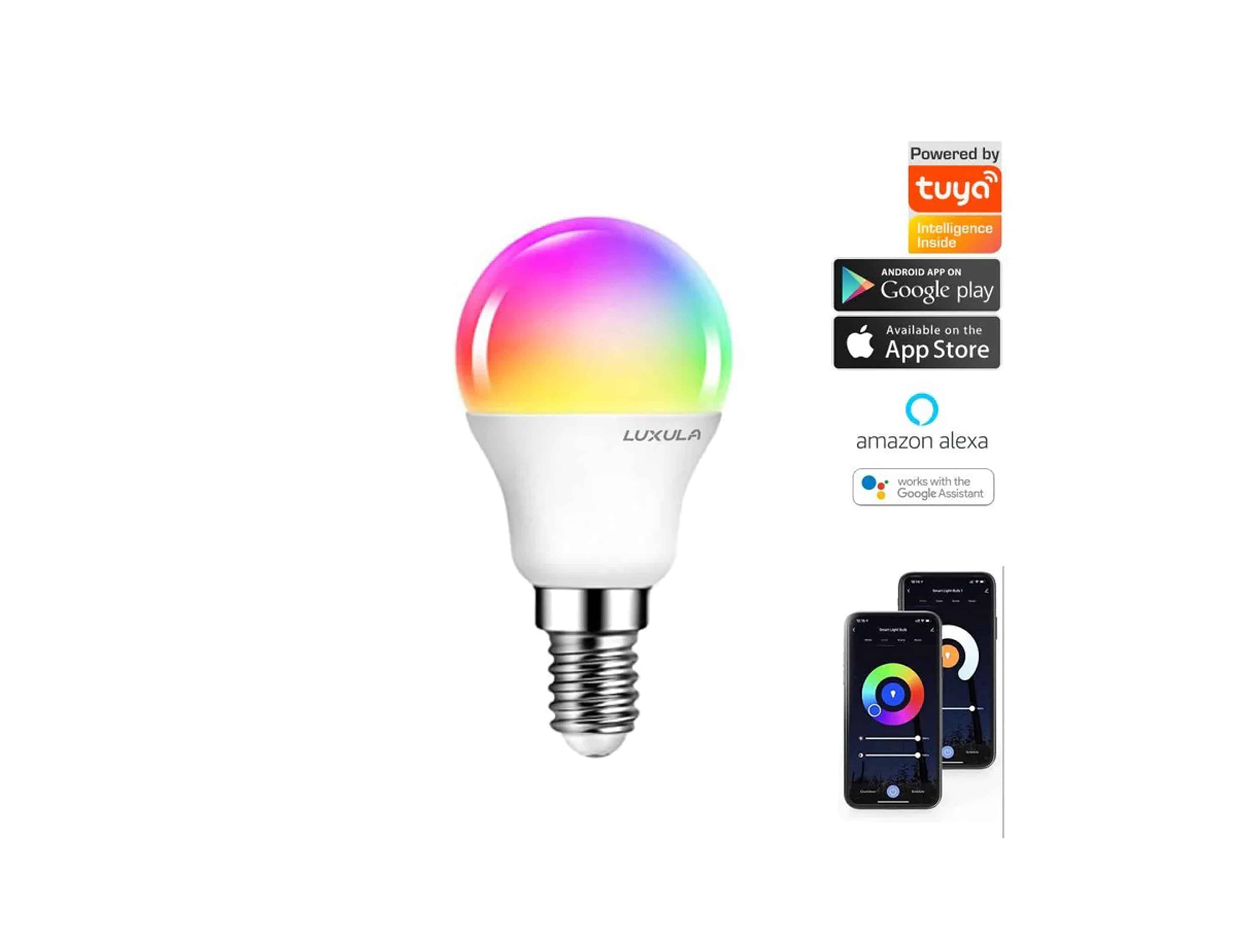 LUXULA LED-Lampe, Tropfenform, SMART, E14, EEK: F, 5W, 454lm, RGBTW