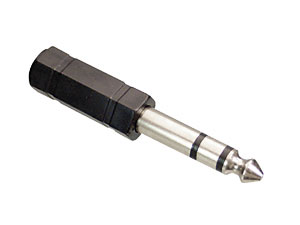 S-IMPULS Klinkenadapter, Stecker 6,3 mm stereo / Kupplung 3,5 mm stereo, schwarz