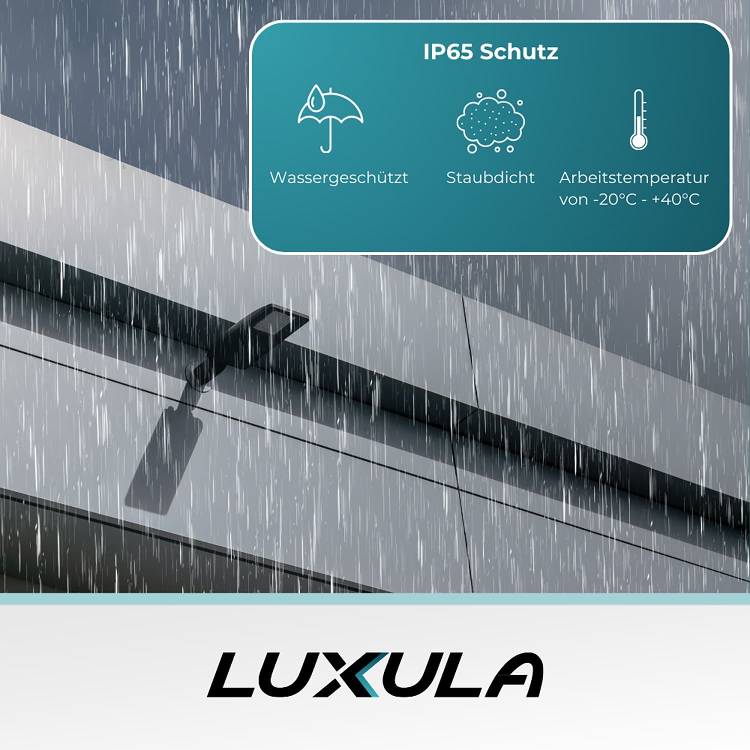 LUXULA LED-Straßenleuchte LX800101, 100W, 12000lm, 4000K, neutralweiß, IP65