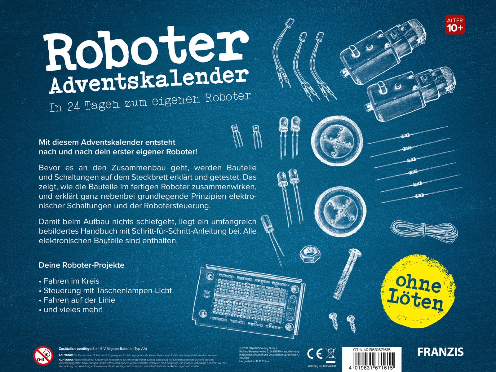 Franzis Adventskalender, 67161, Roboter