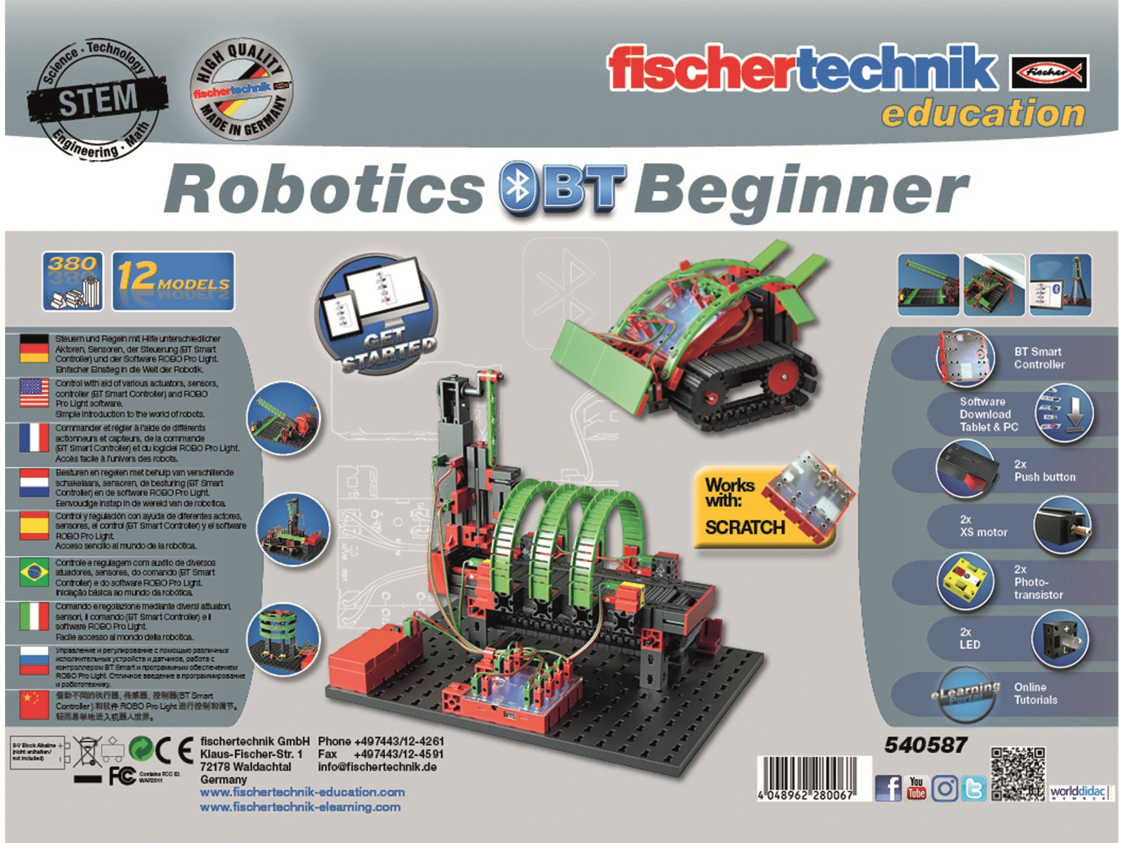 FISCHERTECHNIK Education, 540587, ROBOTICS BT Beginner