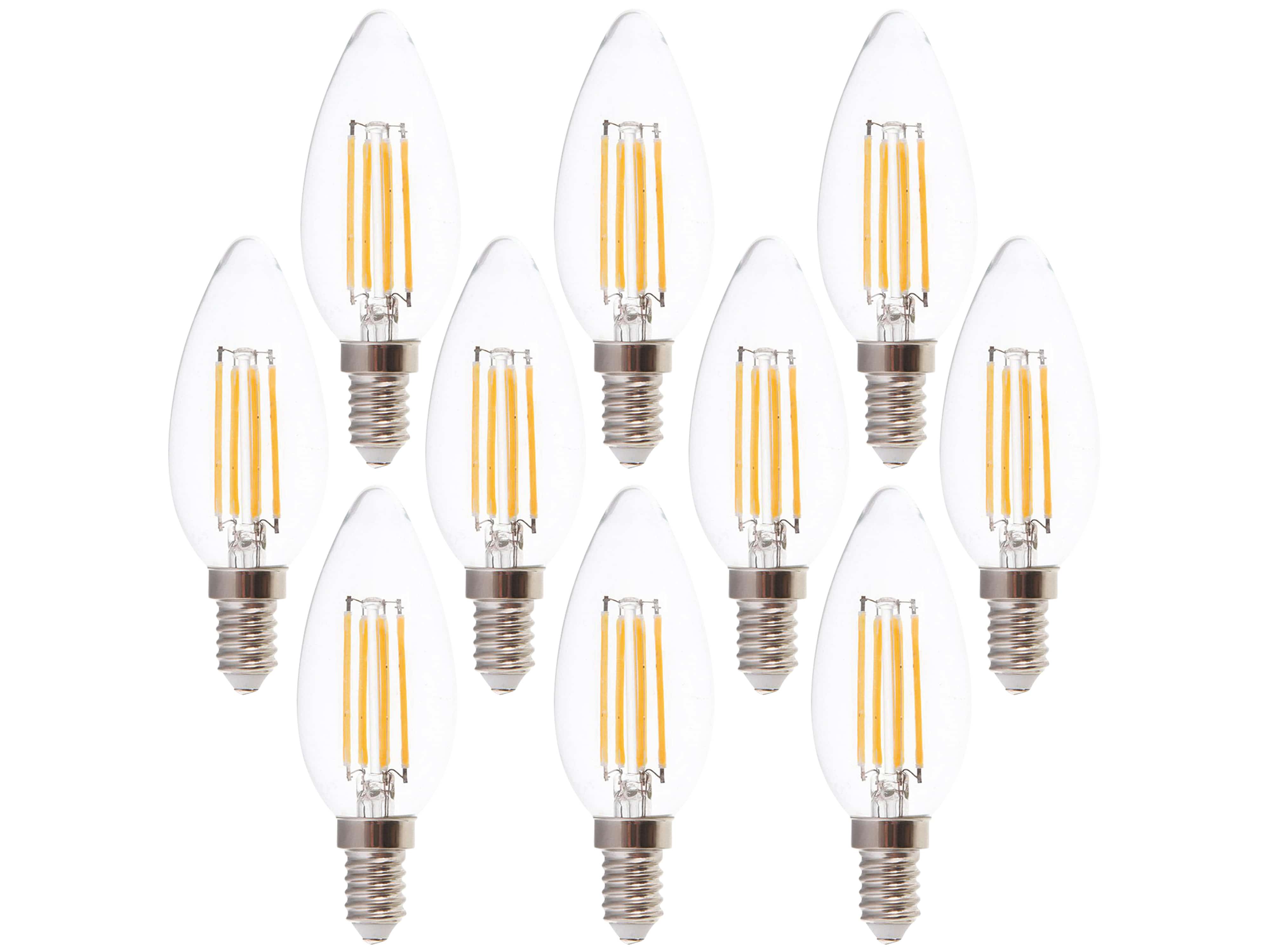 V-TAC LED-Filament-Lampe VT-1986-N, E14, EEK: F, 4W, 400lm, 3000K, 10 Stück