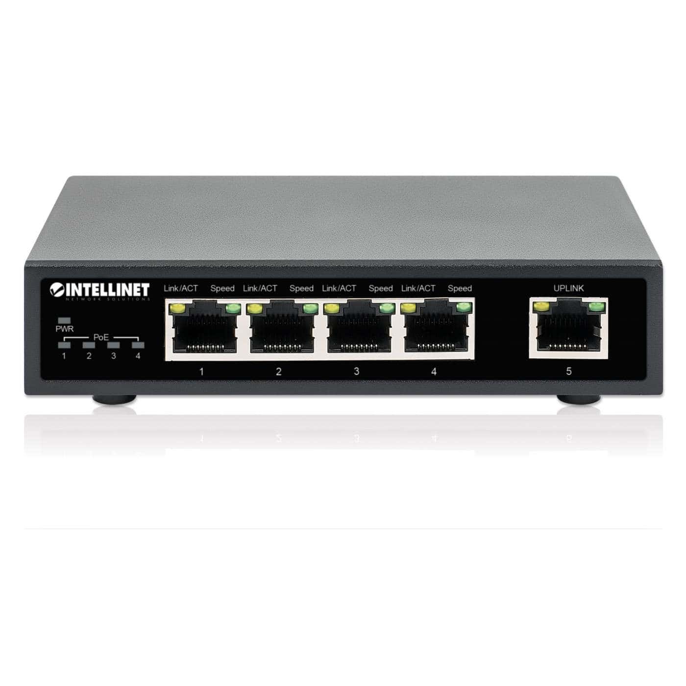 INTELLINET 5-Port Gigabit PoE+ Switch 62W