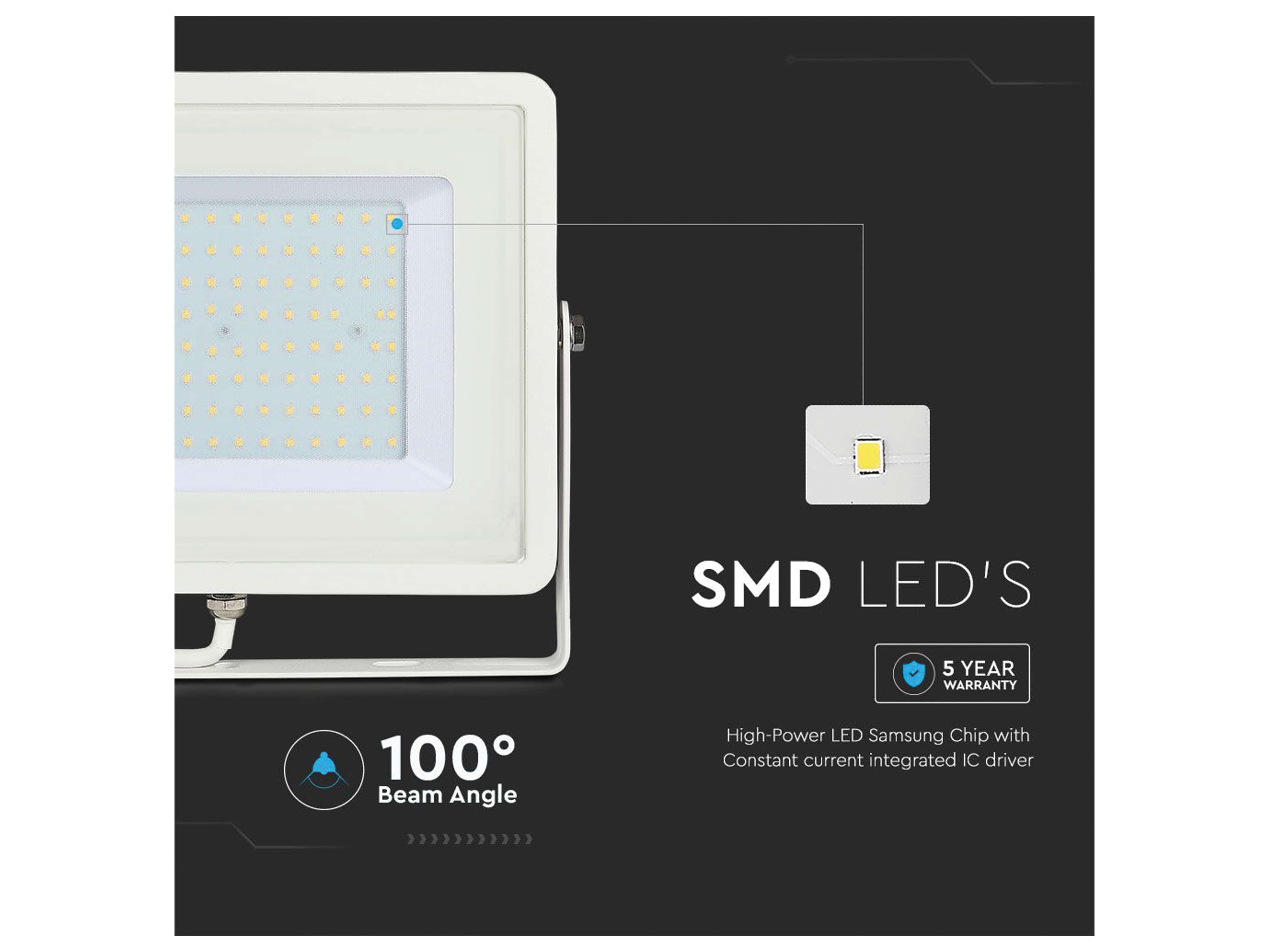 V-TAC LED-Fluter, 100W, 8200lm, 4000K, IP65