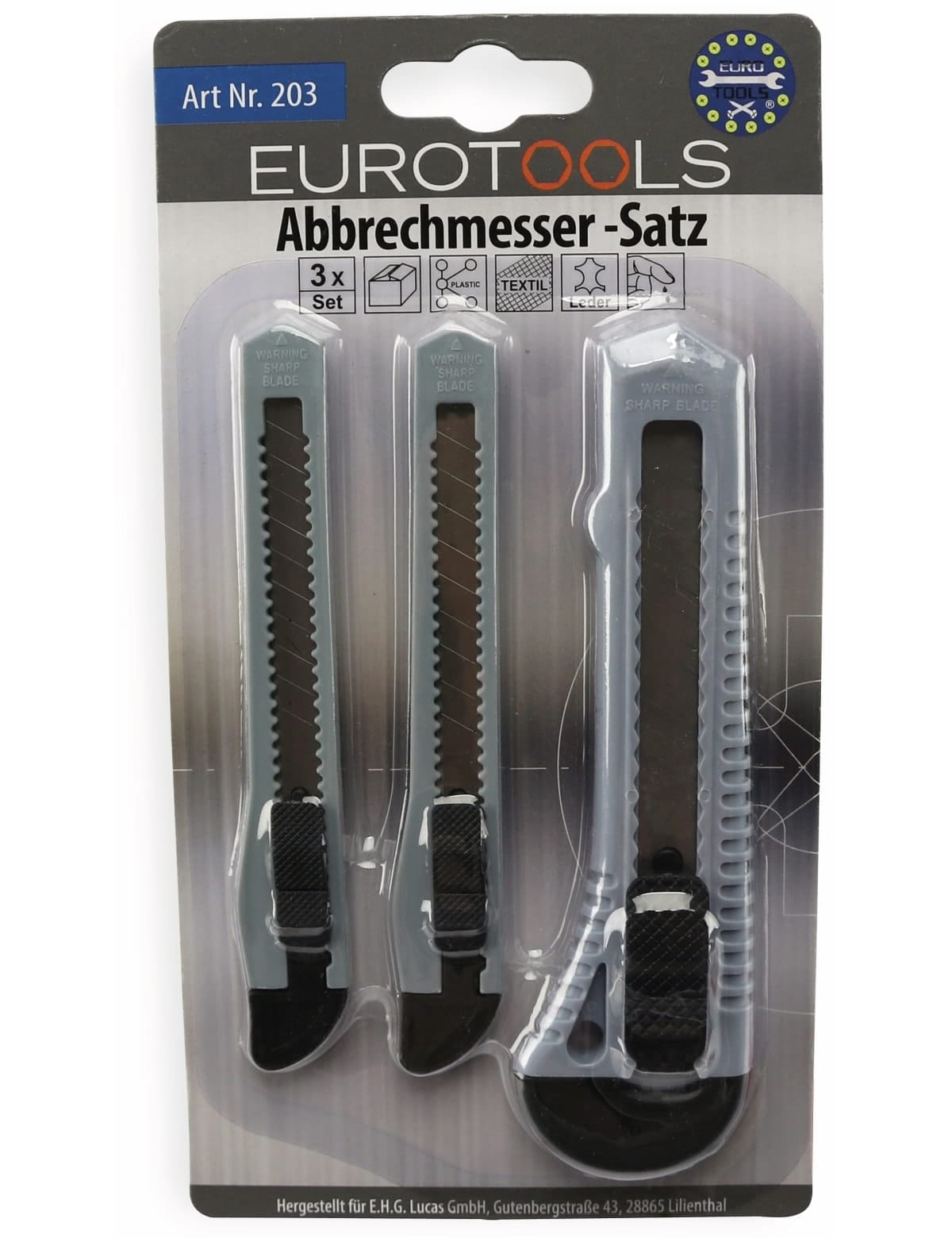 EUROTOOLS Universal-Messer Set, 3 Stück