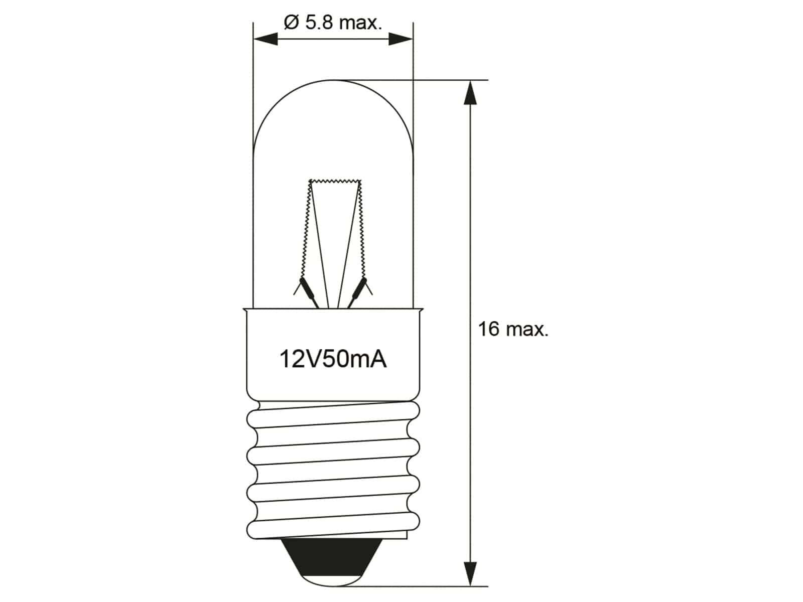 GOOBAY Röhrenlampe, 9415, T5, E5,5, 12 V, 0.6 W