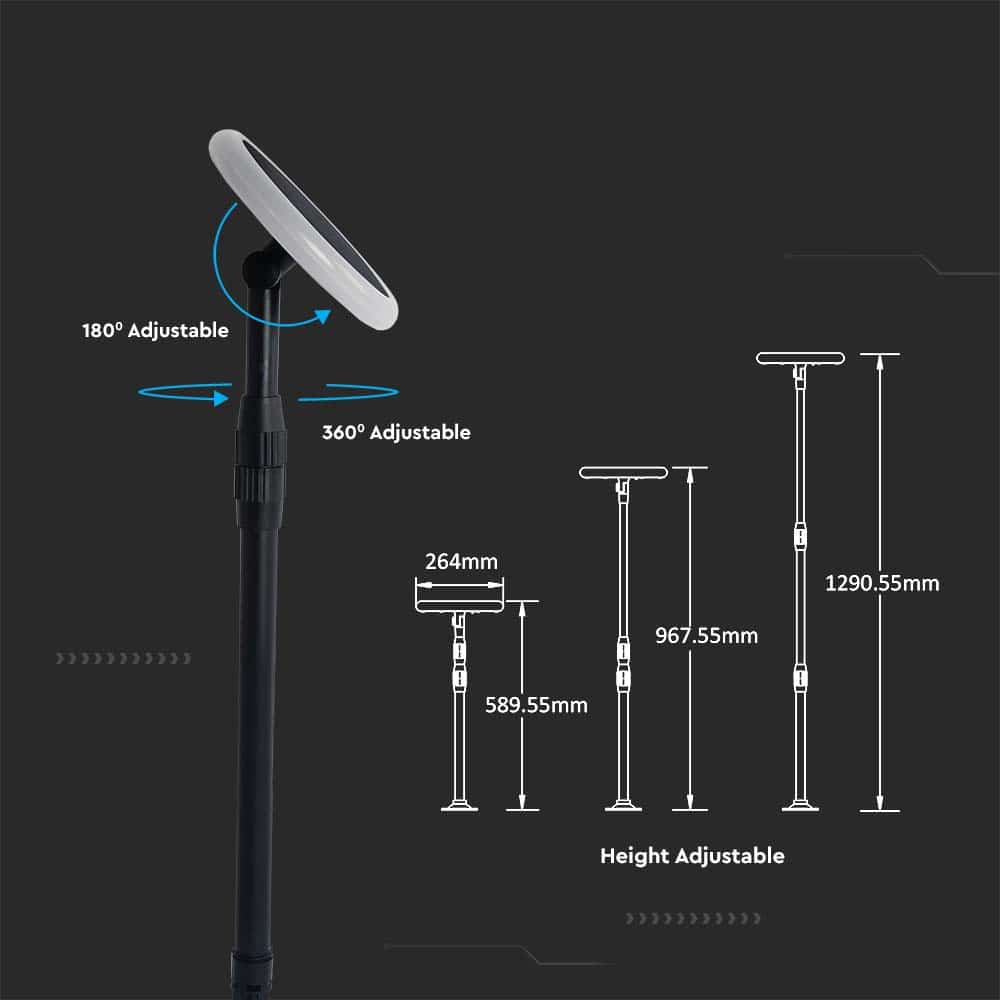 V-TAC Solar LED-Gartenleuchte VT-948, 8 W, 4000 K, schwarz