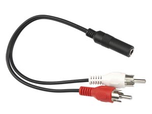 S-IMPULS Audio-Adapterkabel, Cinch/Klinke 3,5 mm, 0,2 m