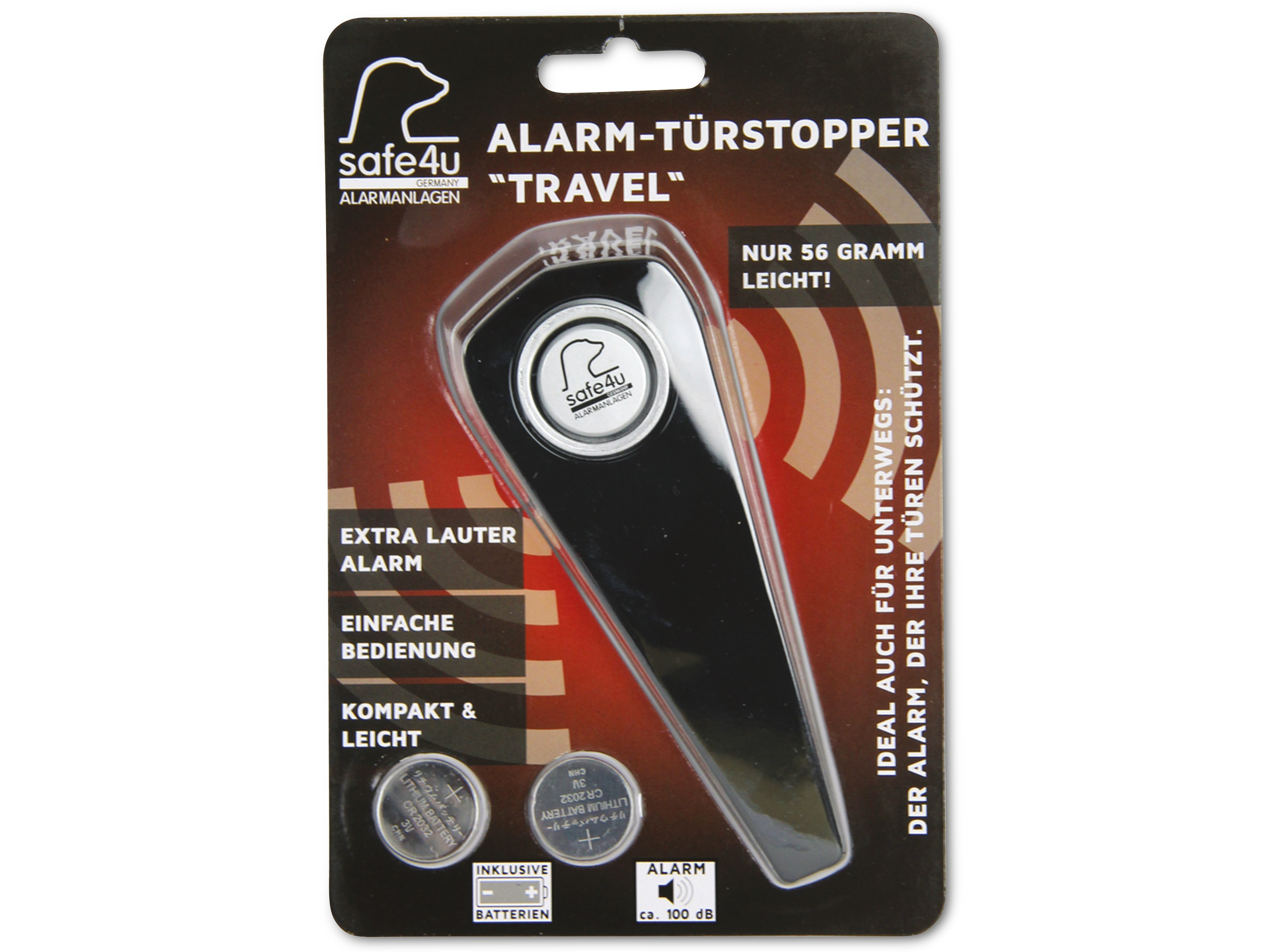 KH-SECURITY Alarm-Türstopper Travel 100 dB