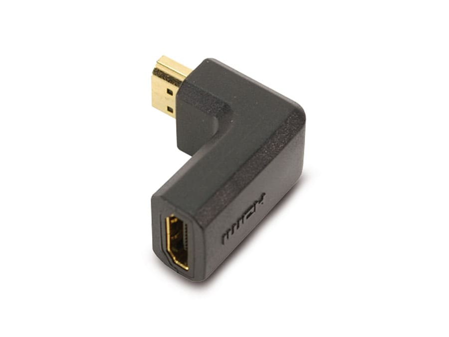 S-IMPULS HDMI-Adapter, 90° gewinkelt, schwarz, vergoldete Kontakte, 1 Stk