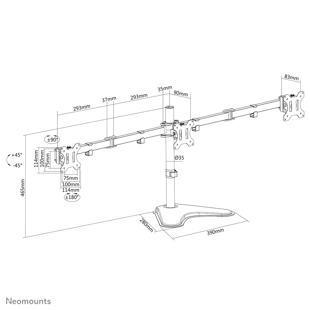 NEOMOUNTS by Newstar Tischhalterung 33 - 68,6 cm (13"-27"), max. 7 kg