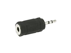 S-IMPULS Klinkenadapter, Stecker 2,5 mm stereo / Kupplung 3,5 mm stereo, schwarz