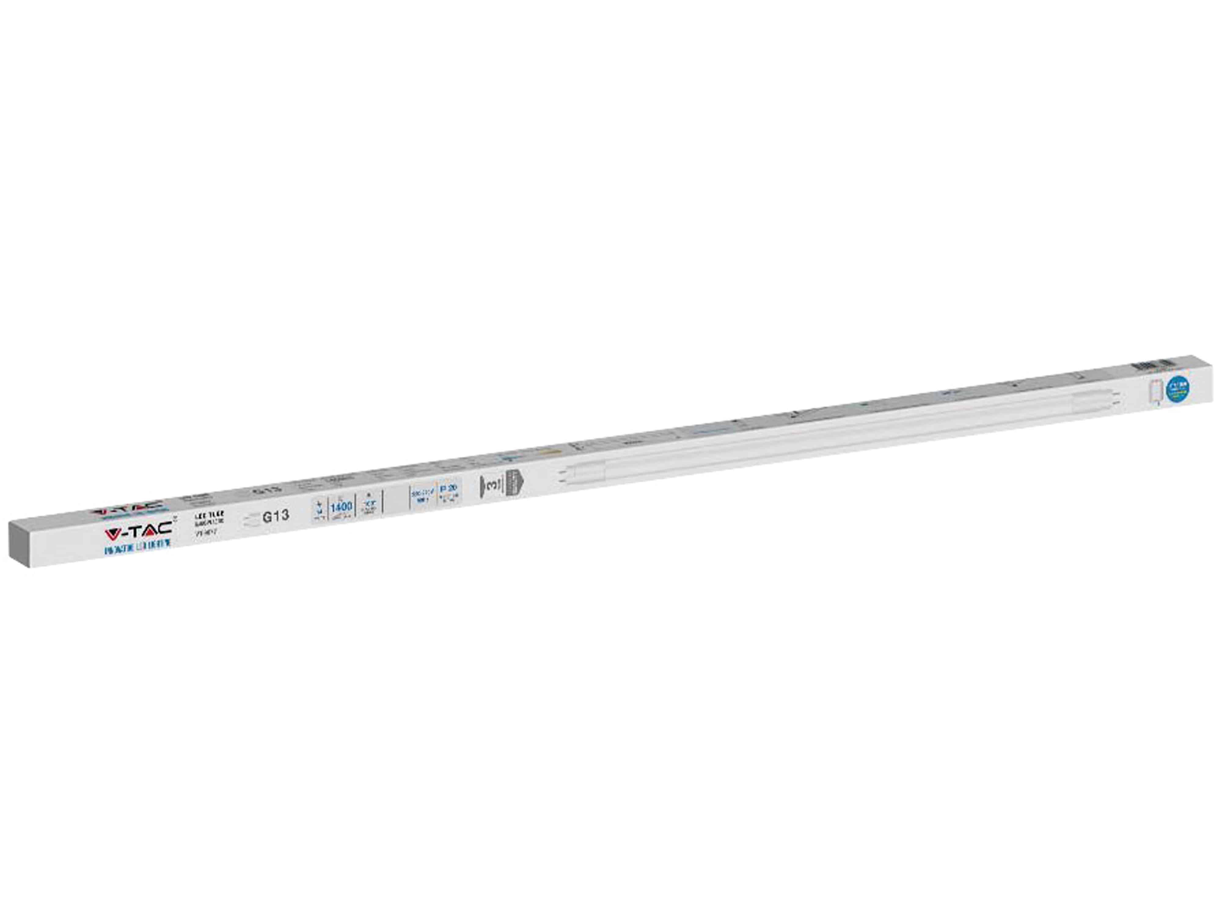 V-TAC LED-Röhre VT-9077, T8, G13, EEK: F, 14 W, 1400 lm, 4000 K, 900 mm, 8 Stück