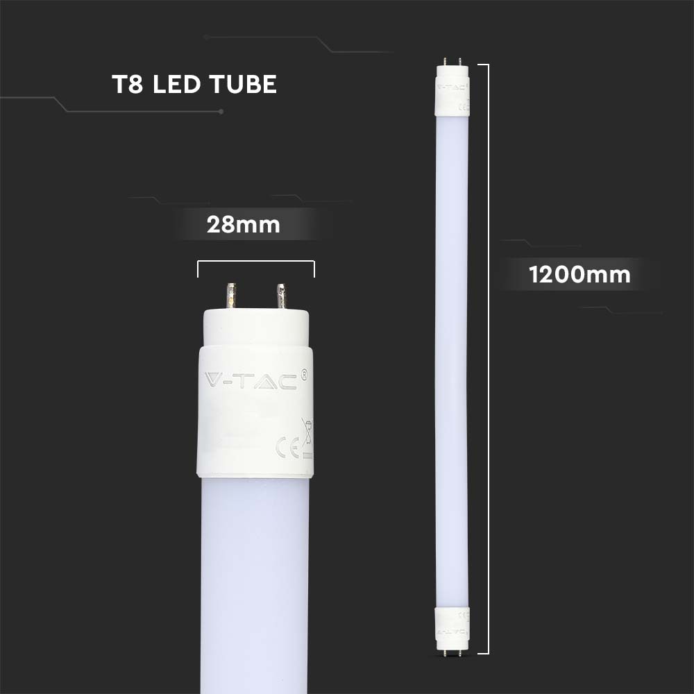 V-TAC LED-Röhre VT-122, T8, G13, EEK: E, 16,5 W, 1850 lm, 6500 K, 1200 mm