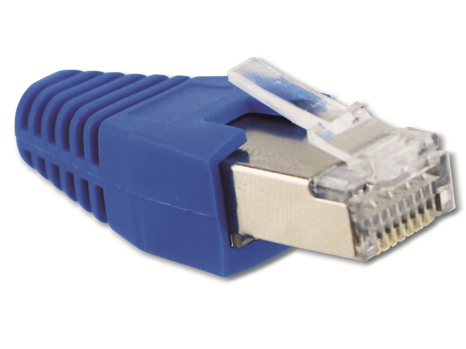 S-IMPULS CAT.6 RJ45-Stecker mit Führungskamm, blau, 10 Stück