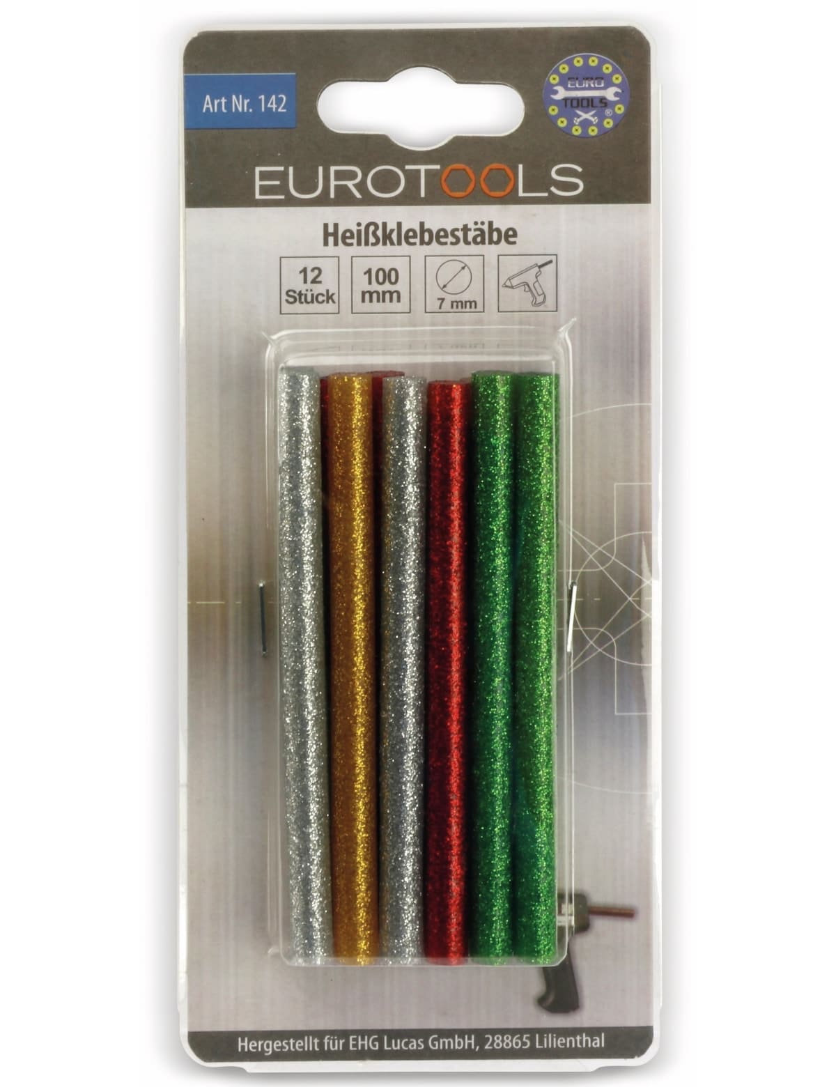 EUROTOOLS Heißklebesticks, 7x100 mm, 12 Stück