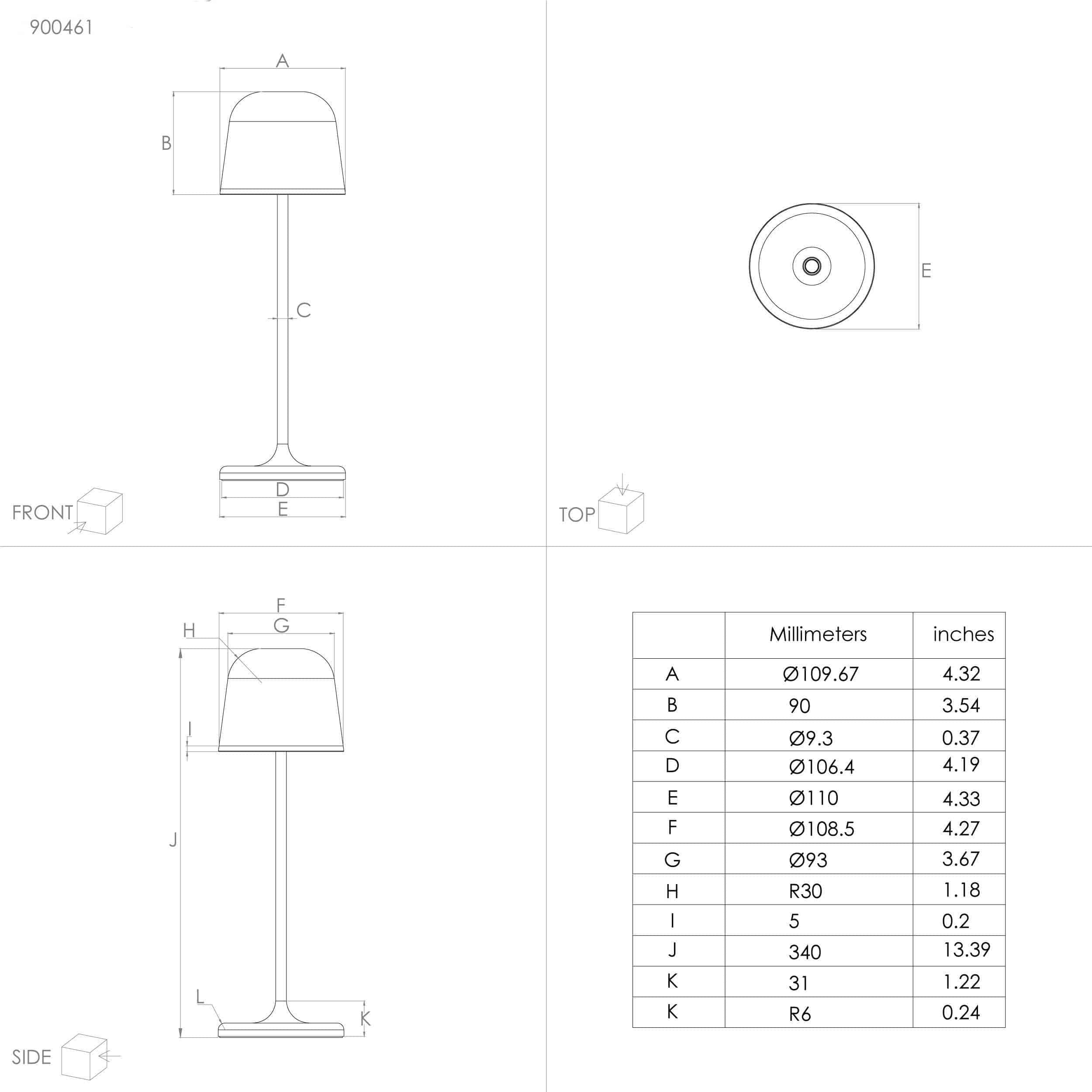 EGLO LED-Tischleuchte 900461 sand, 2,2 W, 200 lm, 3000 K, IP54