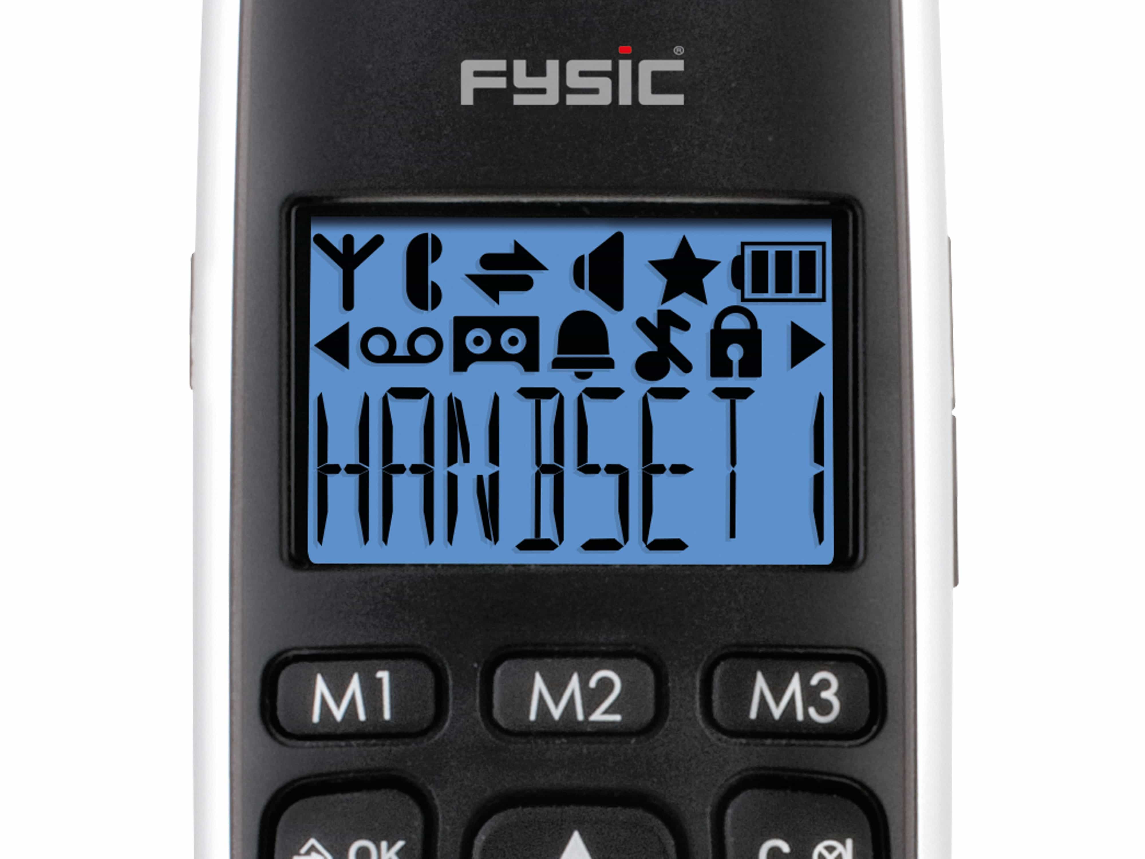 FYSIC DECT-Telefon FX-6020, mit 2 Mobilteile, schwarz