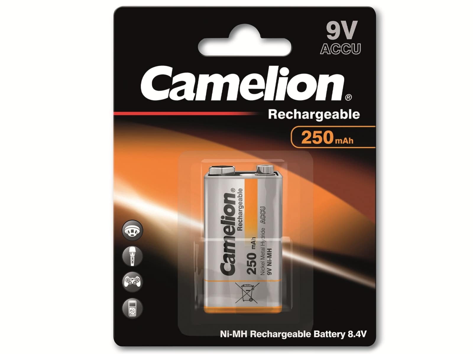 CAMELION NiMH-9V-Blockakku 250mAh