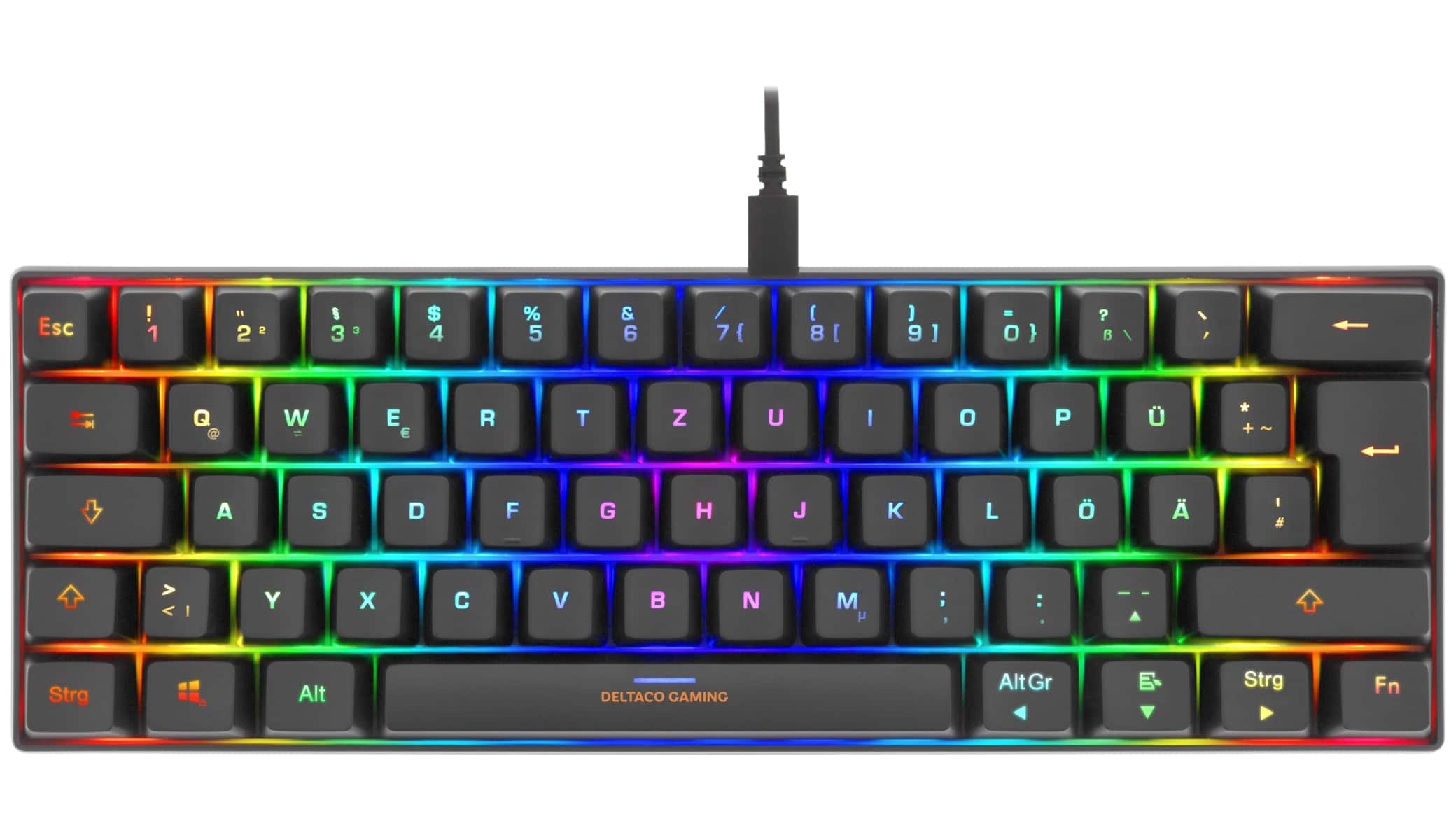 DELTACO GAMING mini Gaming Tastatur 60 %, schwarz