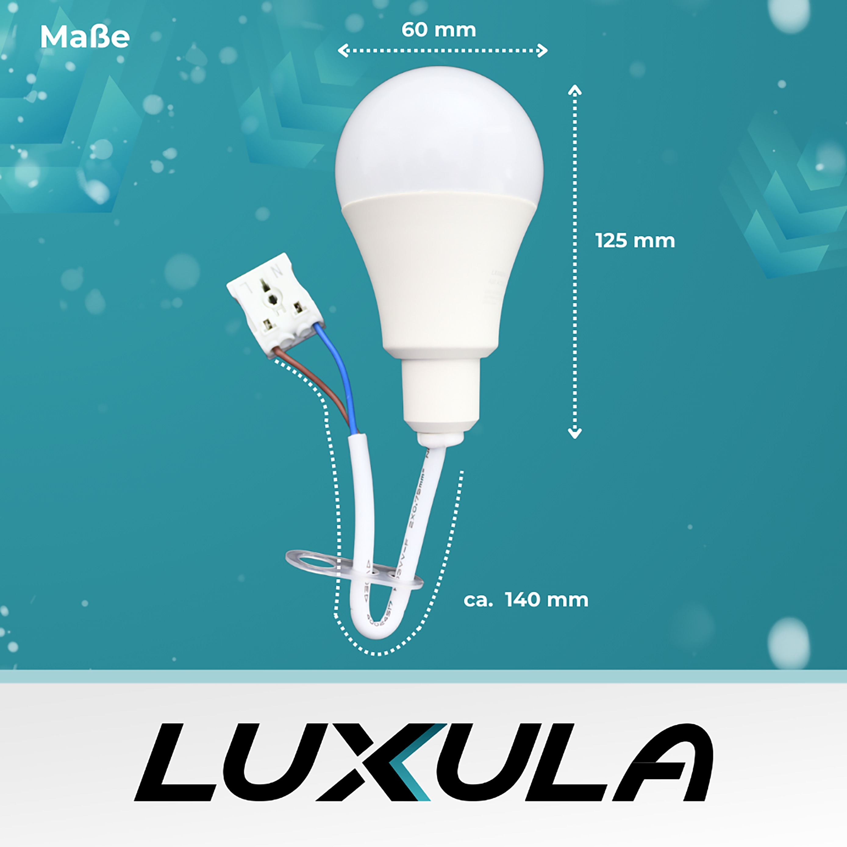 LUXULA LED Renovierungslampe LX100204, 11W, 1150lm, 4000K, mit Kabel und Klemme