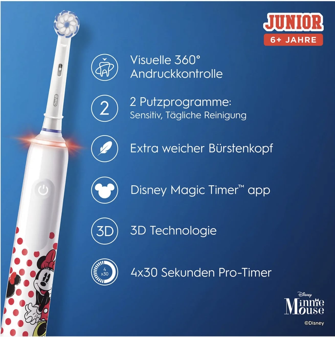 ORAL-B Elektrische Zahnbürste, Minni Mouse, weiß