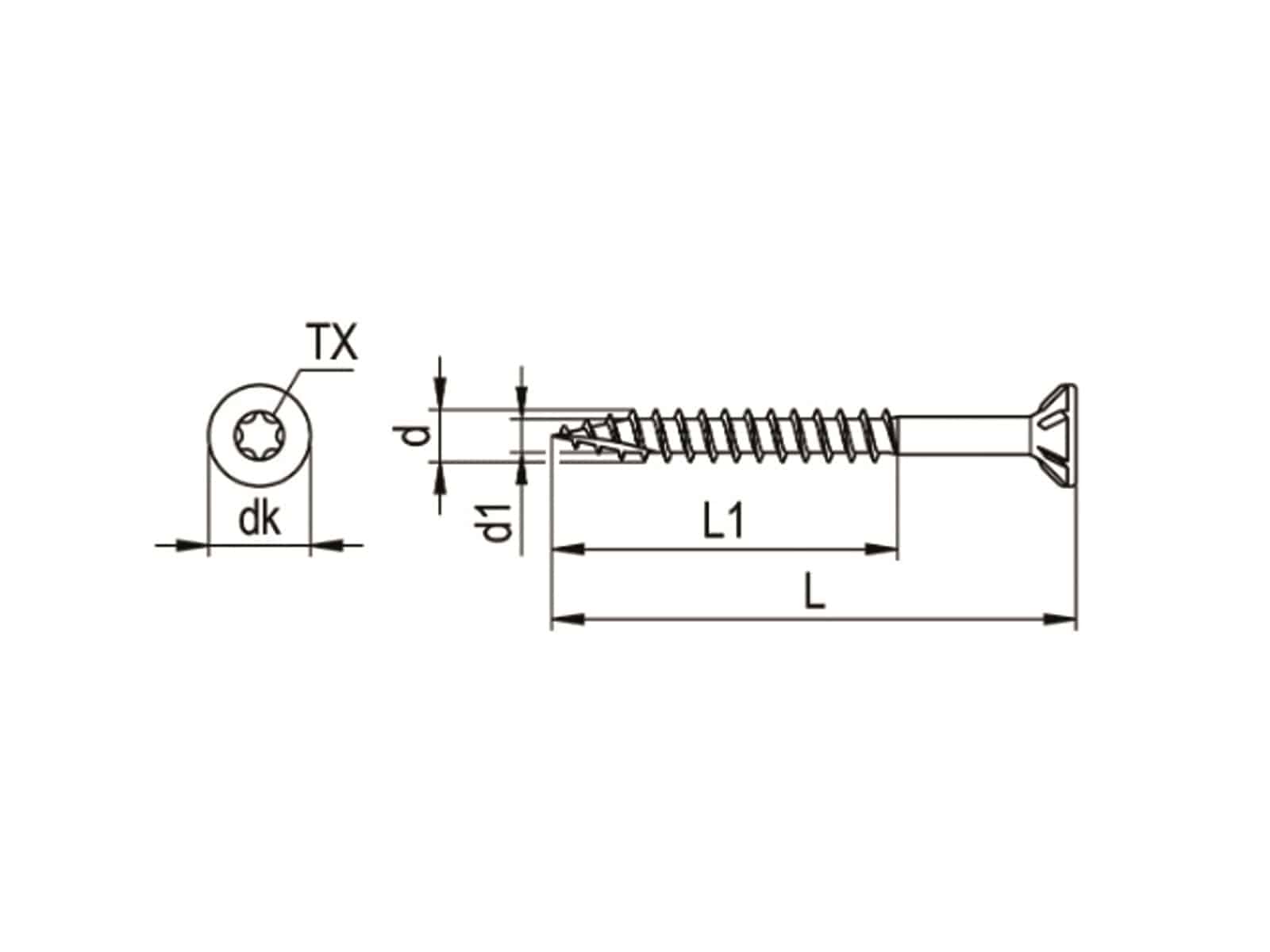 REISSER Spanplattenschrauben R2 plus, 6,0x200 mm, Stahl, Schneidkerbe, 100 Stück