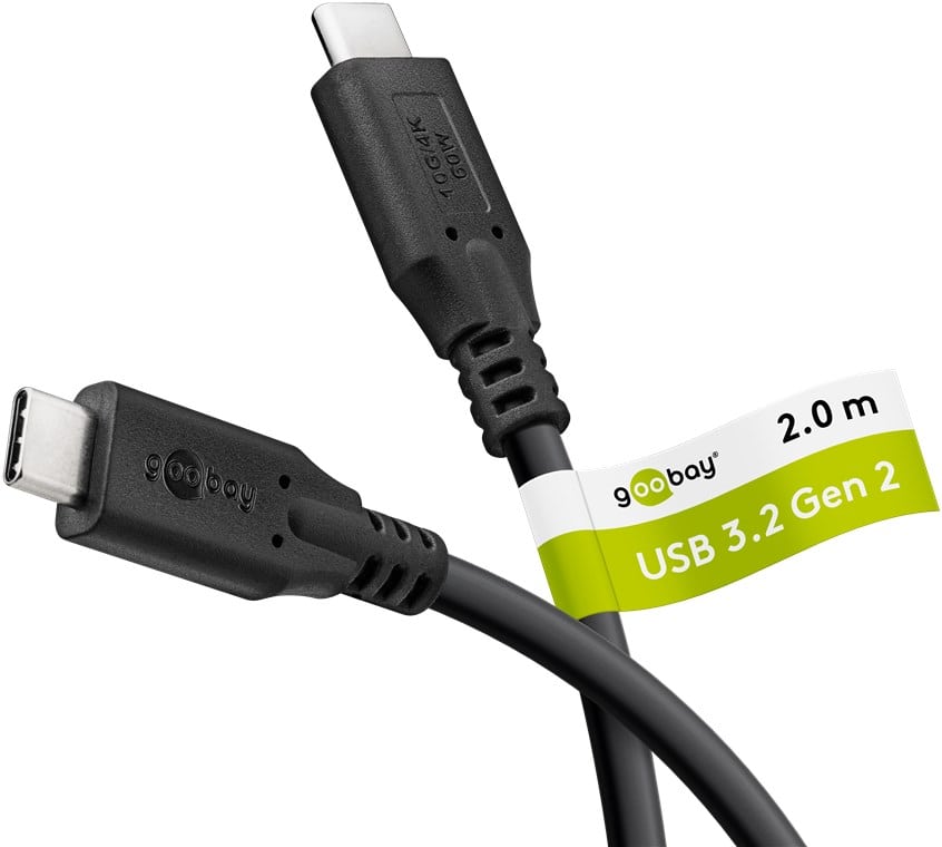 GOOBAY USB-C Kabel 74205 USB3.2 60W 2m schwarz 10 Gbit/s