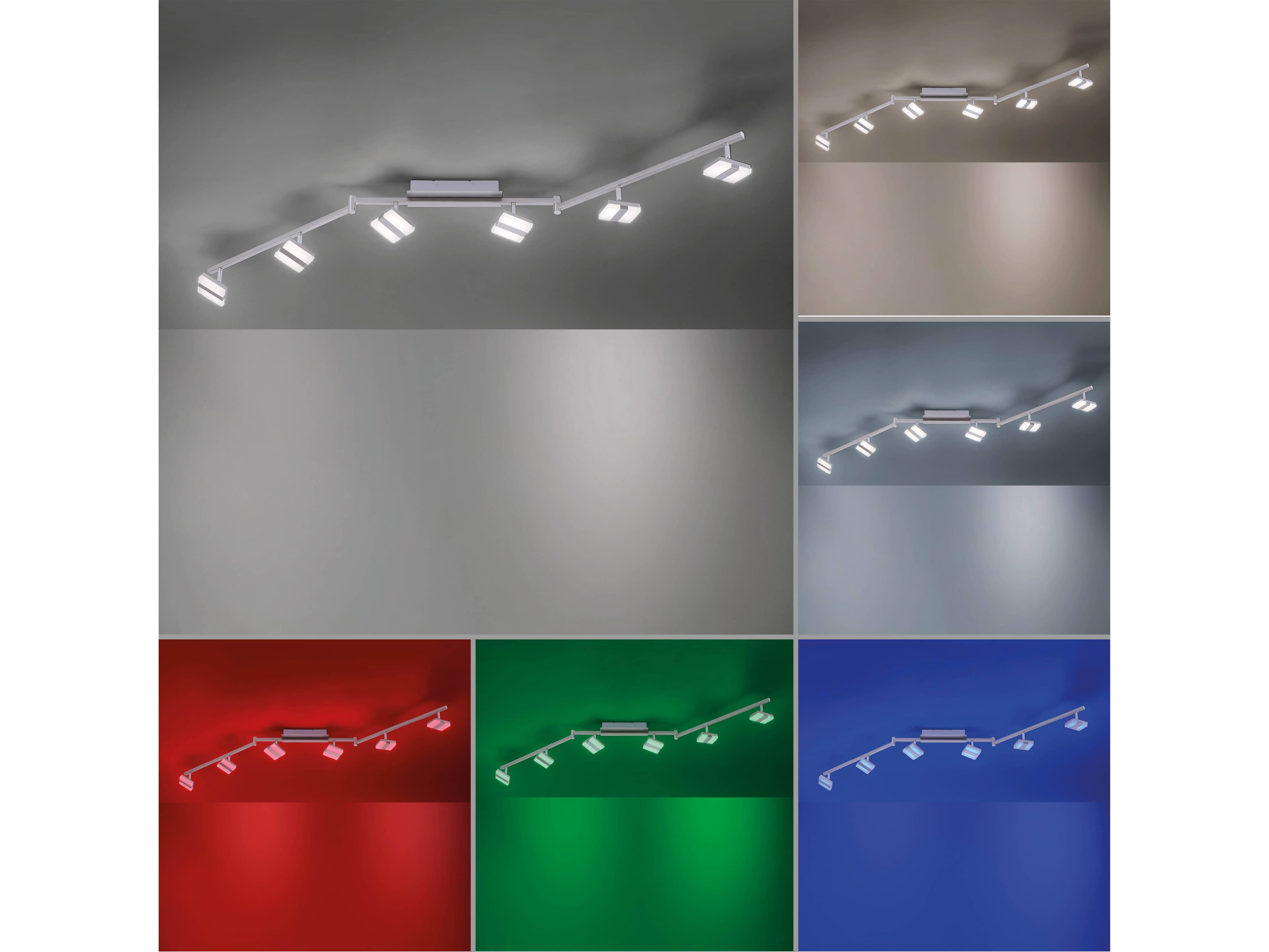 JUST LIGHT LED-Deckenleuchte 12086-55 stahlfarbig, 27 W, 3090 lm, CCT, RGB, Smart Home