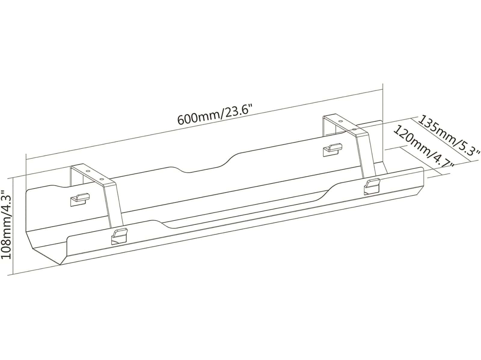 PUREMOUNTS Schreibtisch Kabelhalterung PM-DESK-CM-11, weiß