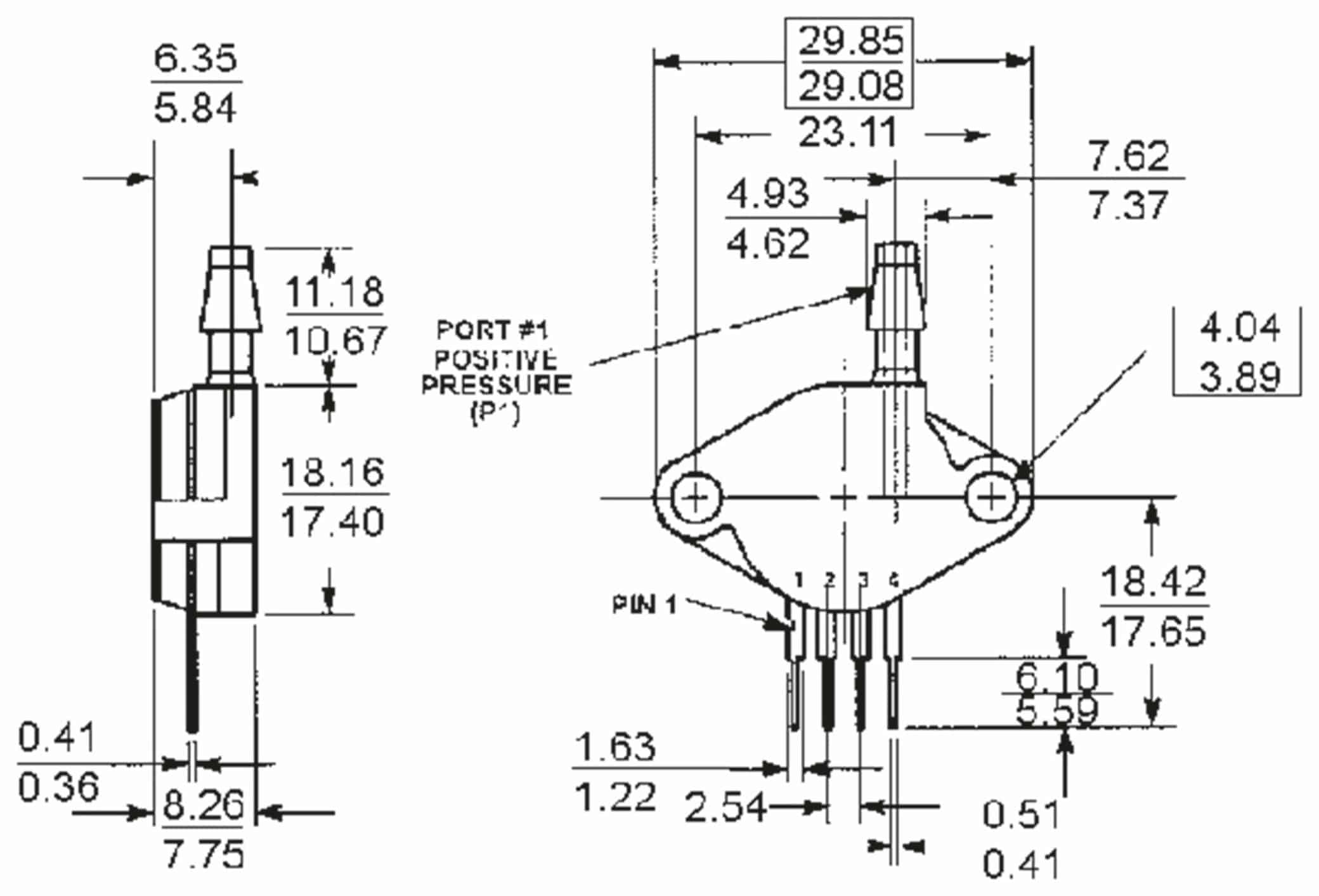 FREESCALE Drucksensor MP2010GP, 0 ... 10 kPa, 2,5 mV/kPa